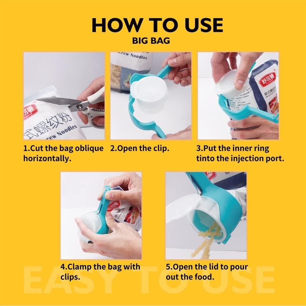 4 Clips de Sellado de Alimentos CALIDAKA - Reutilizables 12.8 cm