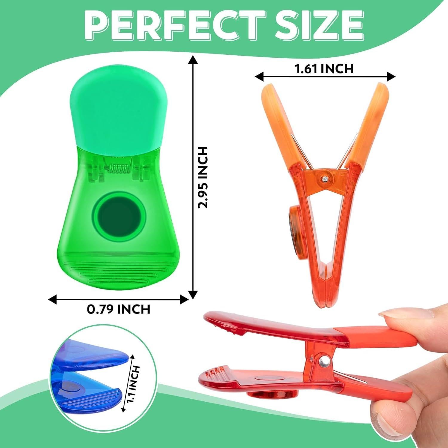 Clips Magnéticos Multicolor Dervyxious para Sellado de Alimentos - 12 Piezas