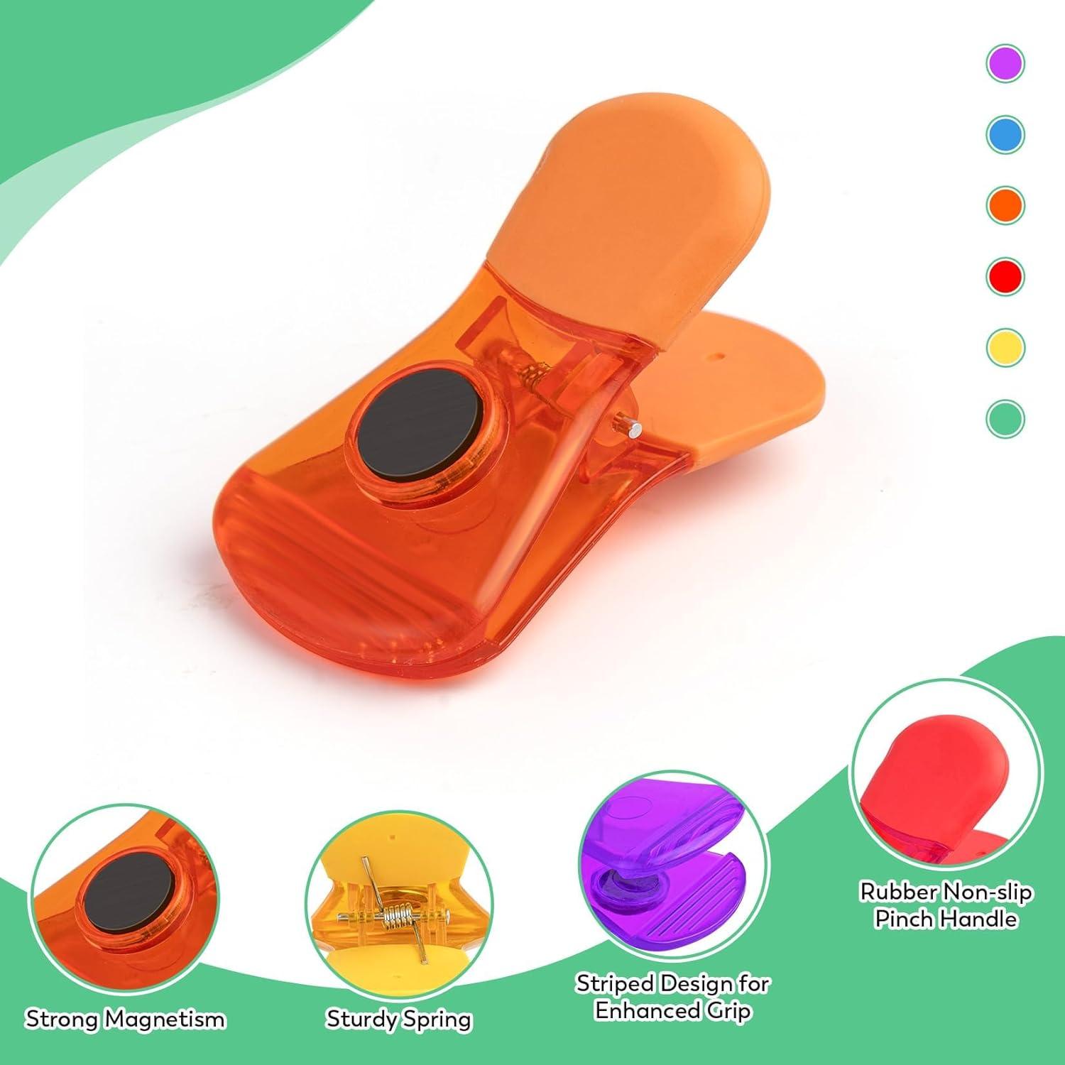 Clips Magnéticos Multicolor Dervyxious para Sellado de Alimentos - 12 Piezas