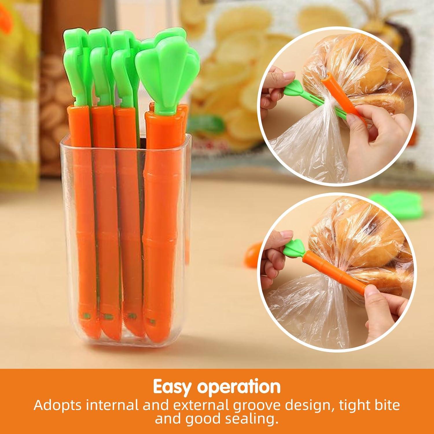 Clips de Sellado de Comida TXMLXY en Forma de Zanahoria - 10 Piezas