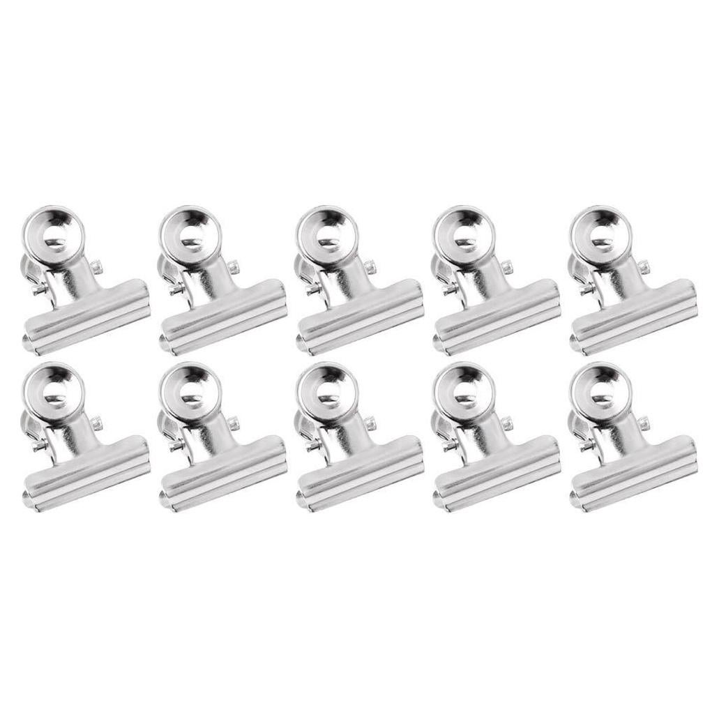 10 Clips de Agarre Bulldog Acero Inoxidable Tebatu 2.2cm