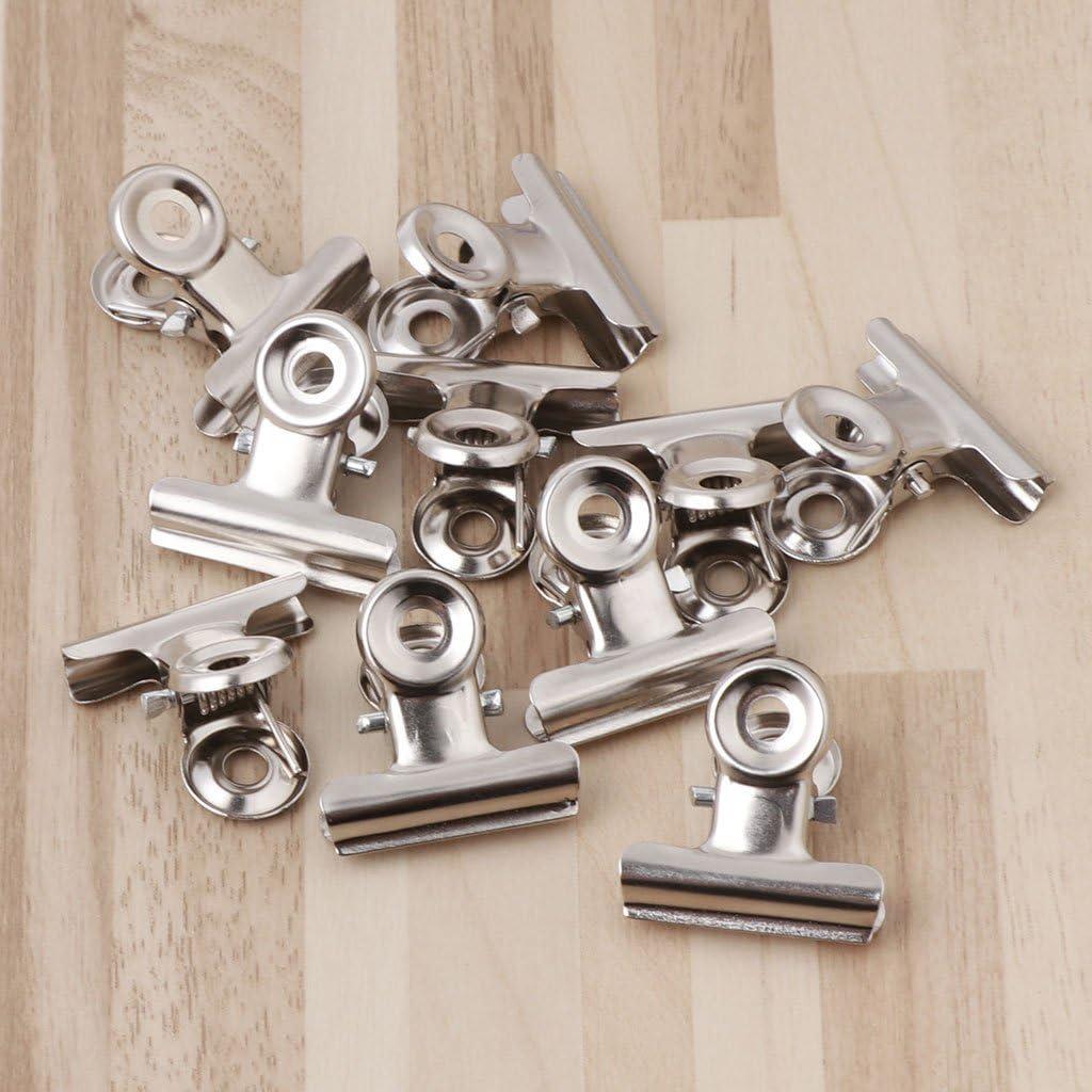 10 Clips de Agarre Bulldog Acero Inoxidable Tebatu 2.2cm