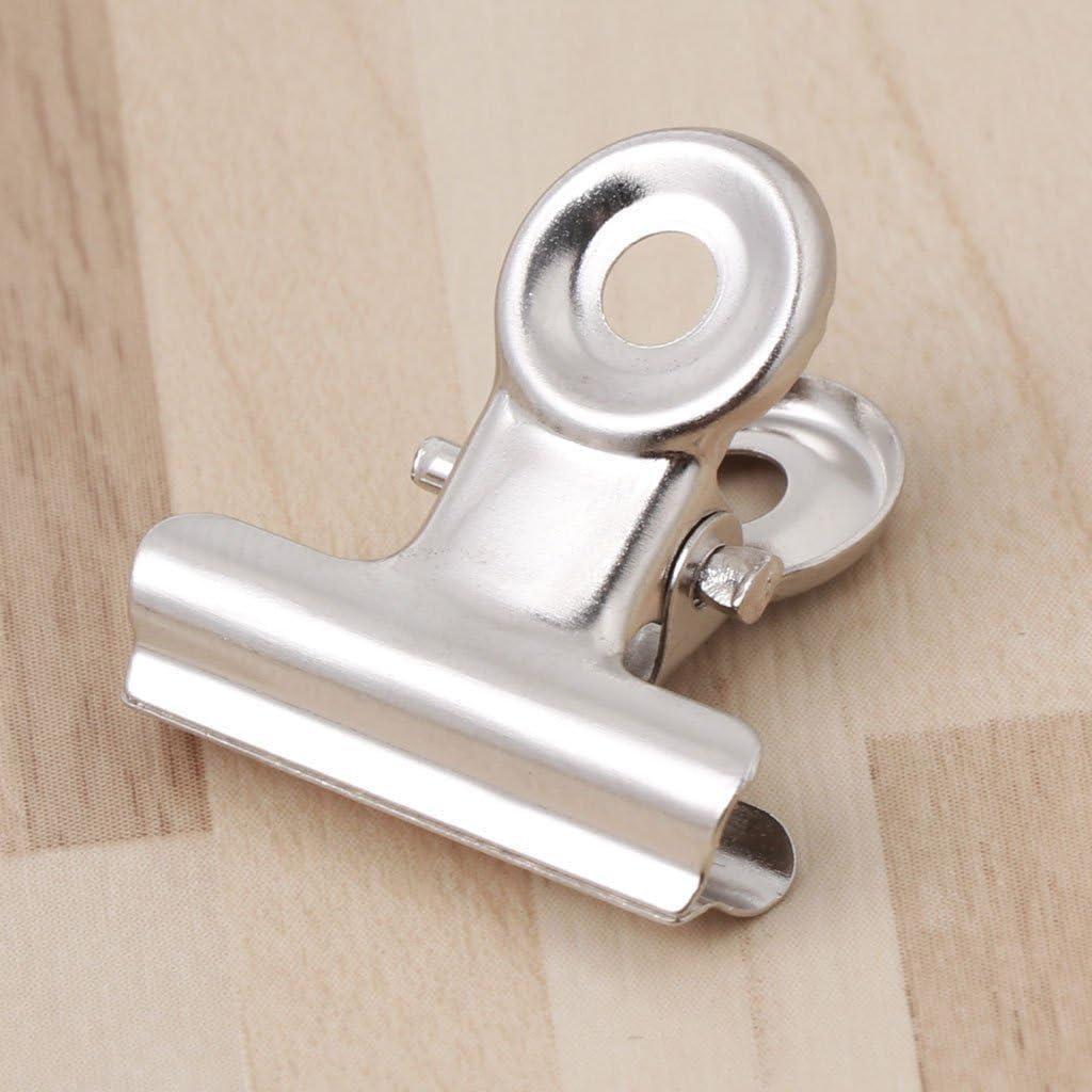 10 Clips de Agarre Bulldog Acero Inoxidable Tebatu 2.2cm