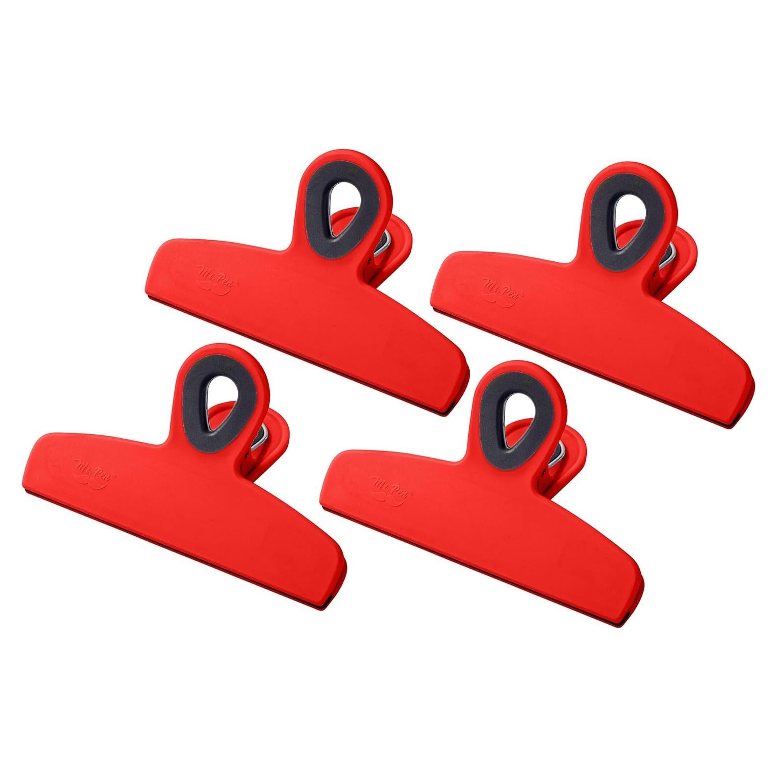 Clips Magnéticos Mr. Pen para Bolsas - Paquete de 4, 12.7 cm, Rojo