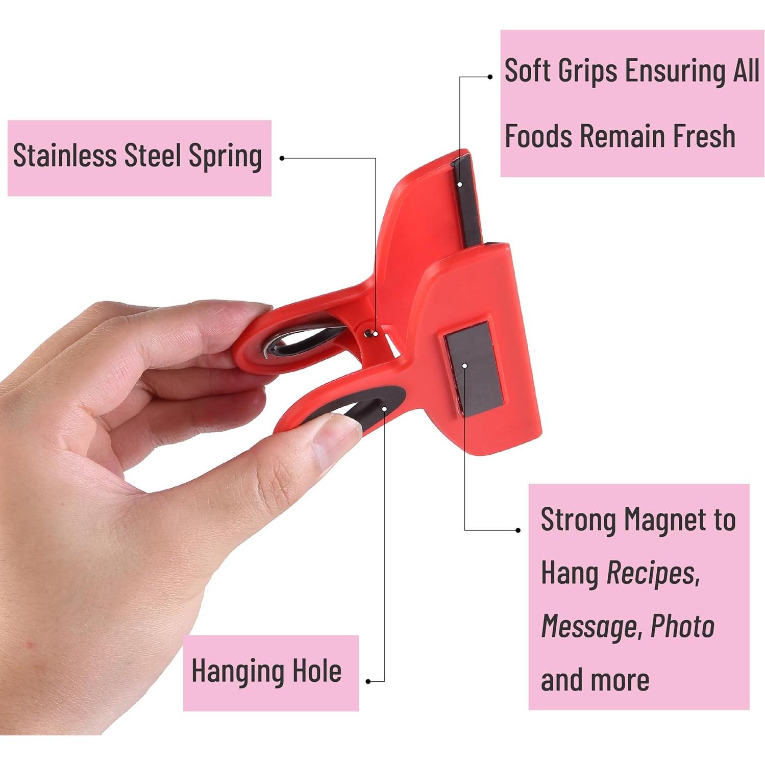 Clips Magnéticos Mr. Pen para Bolsas - Paquete de 4, 12.7 cm, Rojo