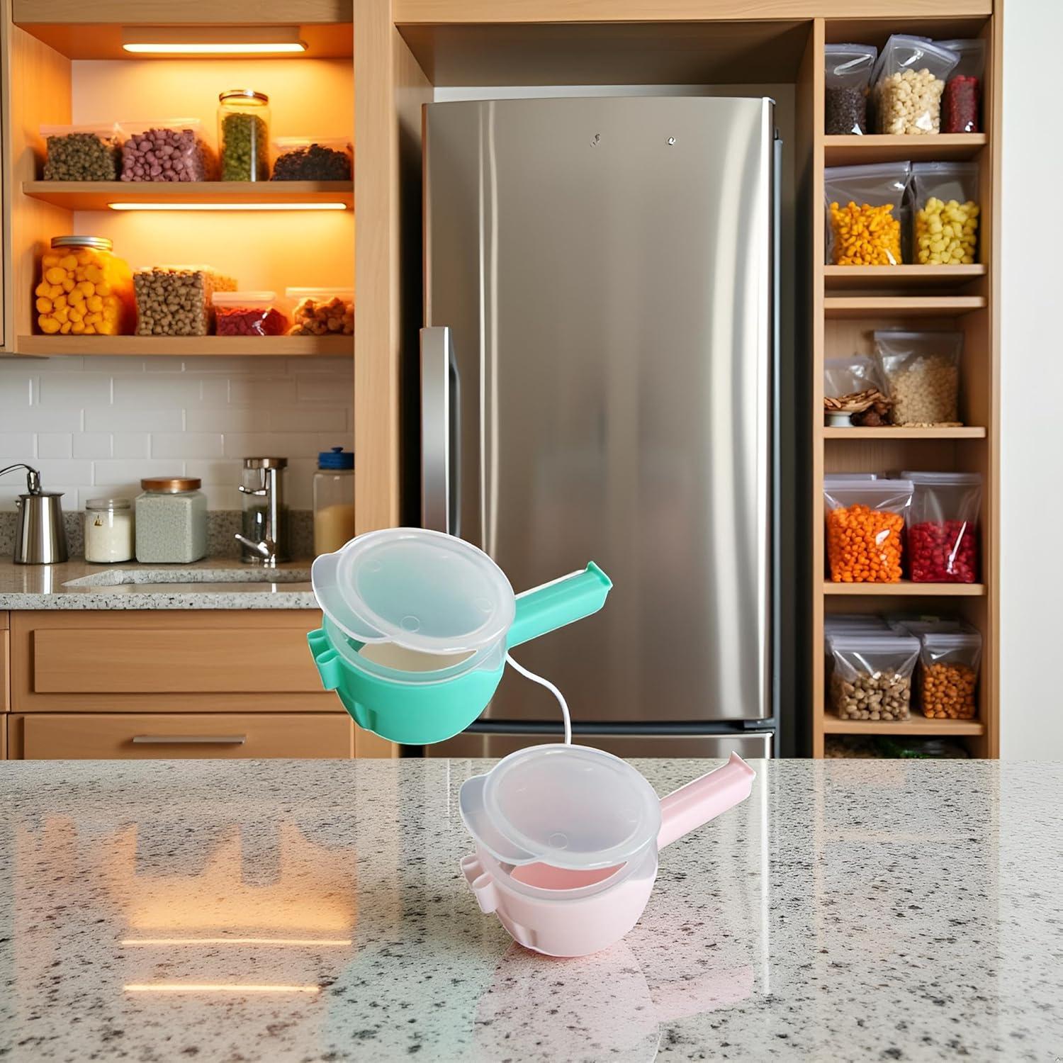 Clips de Almacenamiento de Alimentos GANPUB 2 Pcs Verde y Rosa