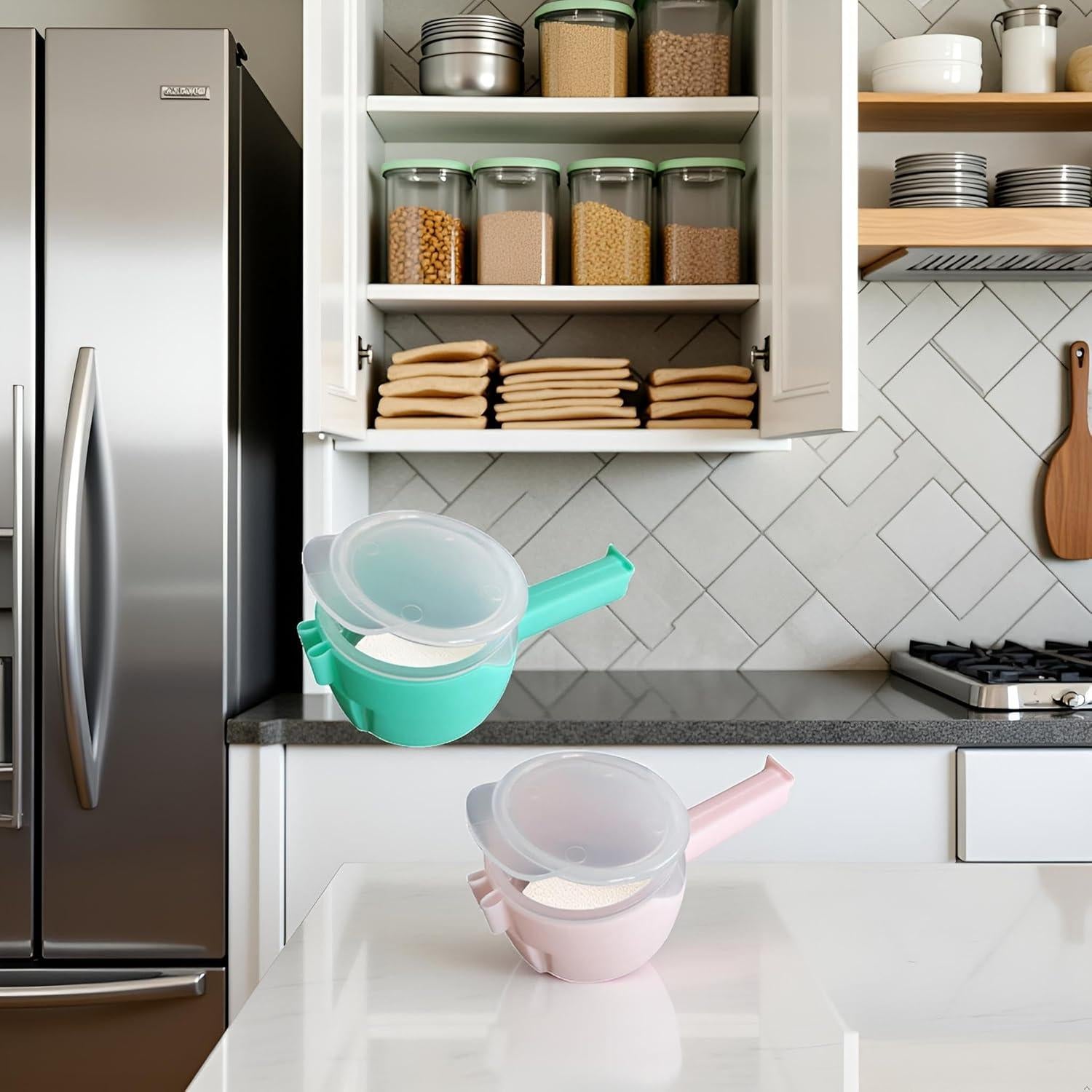 Clips de Almacenamiento de Alimentos GANPUB 2 Pcs Verde y Rosa