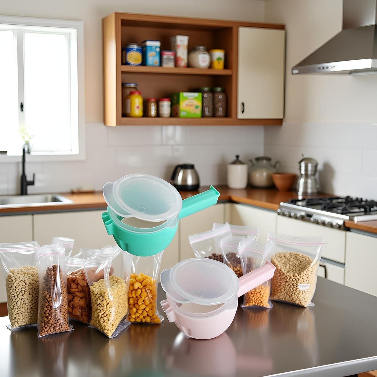 Clips de Almacenamiento de Alimentos GANPUB 2 Pcs Verde y Rosa