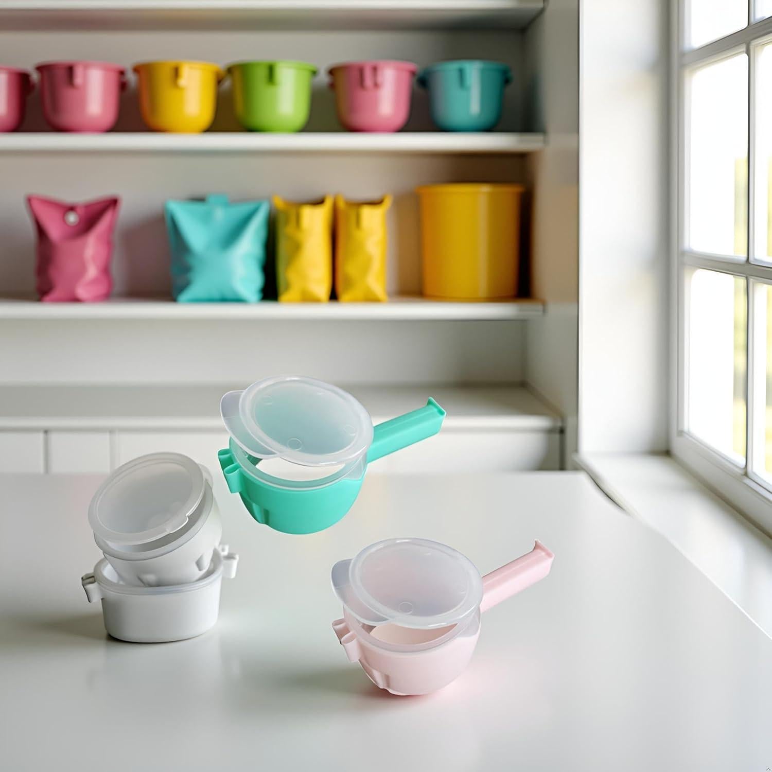 Clips de Almacenamiento de Alimentos GANPUB 2 Pcs Verde y Rosa