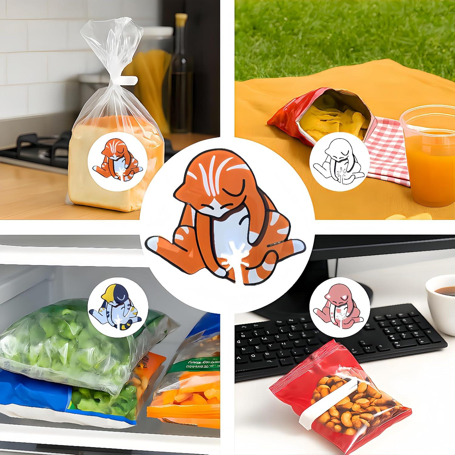 Clip de Pan en Forma de Gato Genérico Sostenedor de Bolsa Naranja