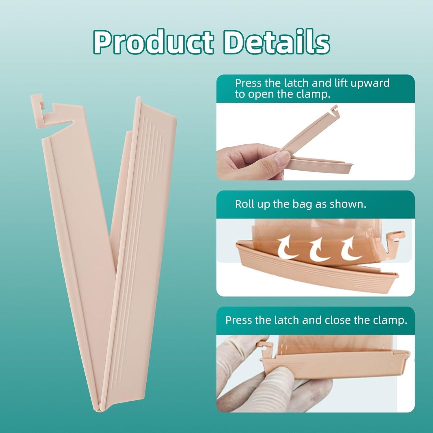 6 Clips Selladores Reutilizables para Colostomía DC, Antifugas