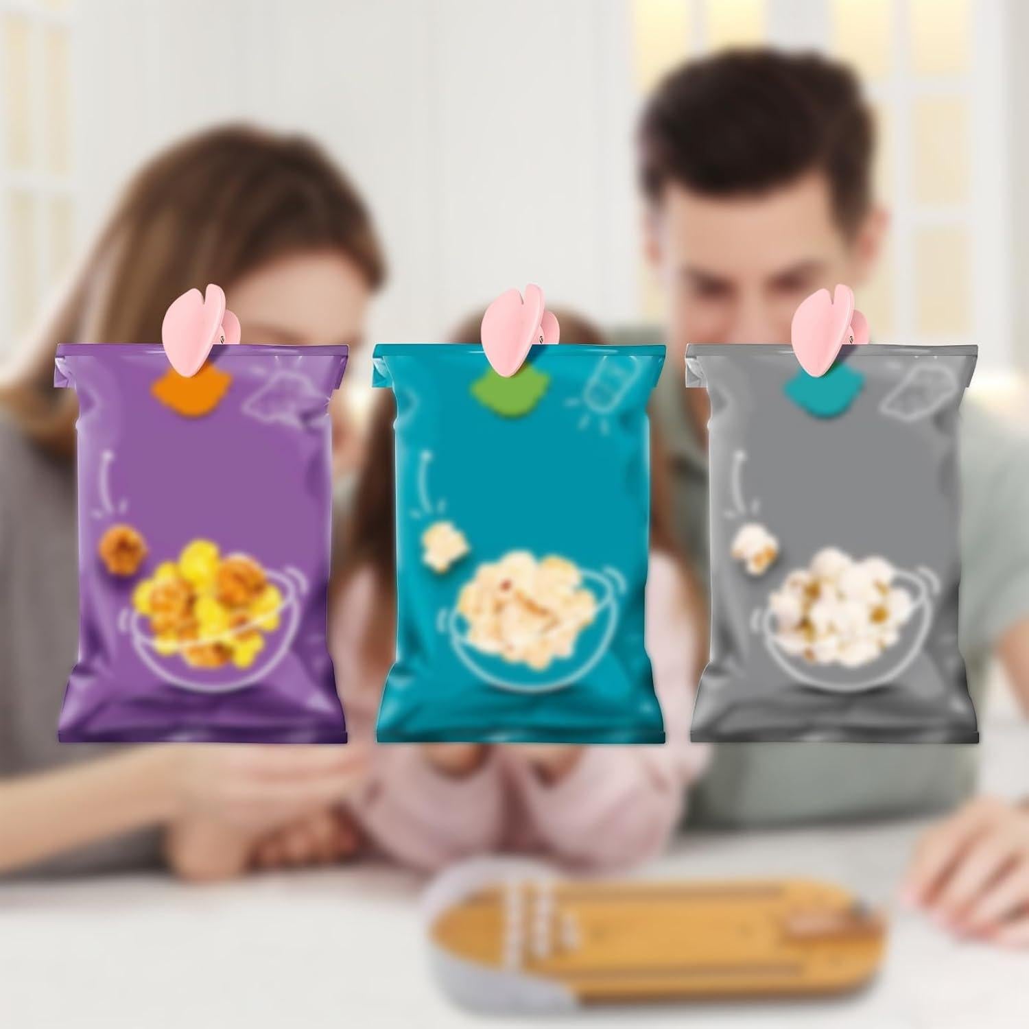 Clips Magnéticos de Sellado Yancorp - 2 Piezas Flor Rosa