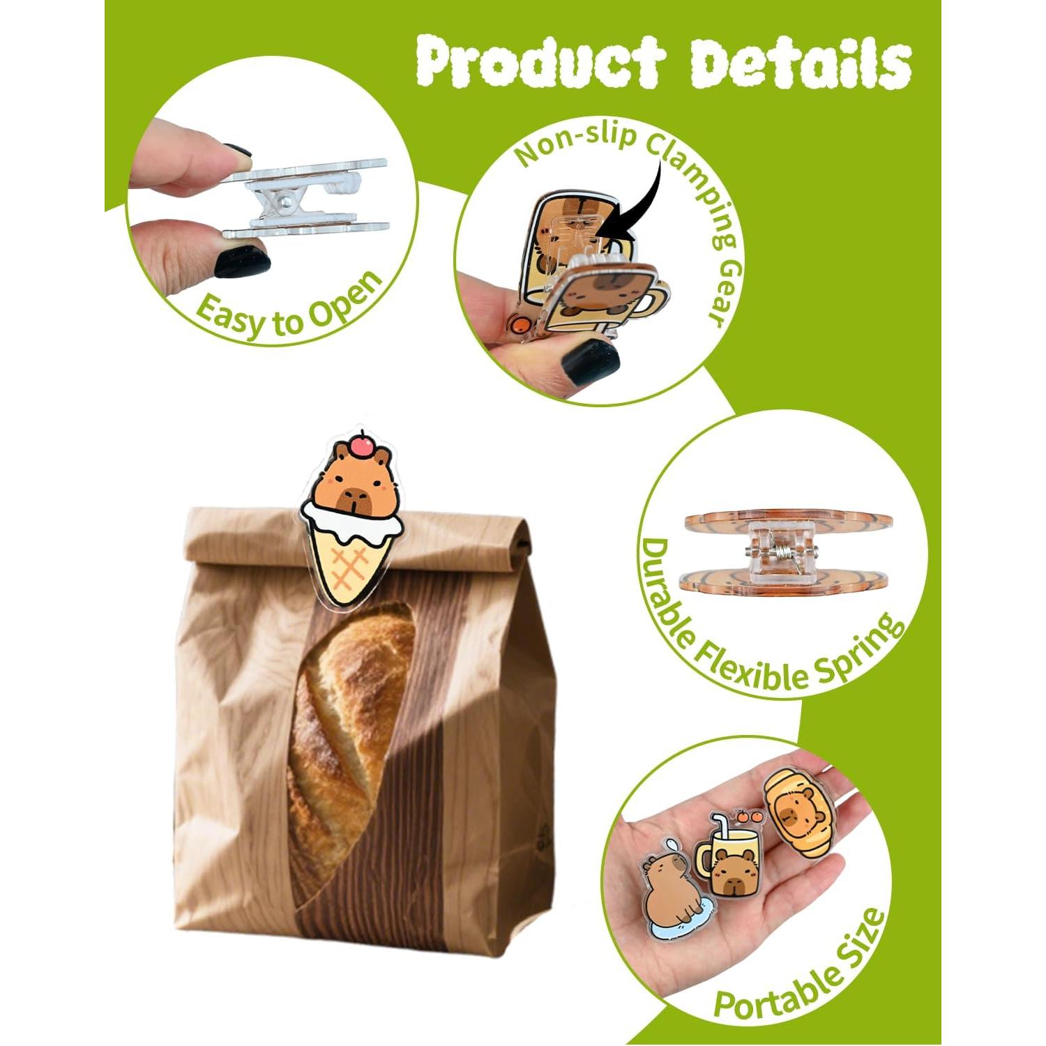 7 Clips para Bolsas de Comida Dotbengc - Selladores de Acrílico