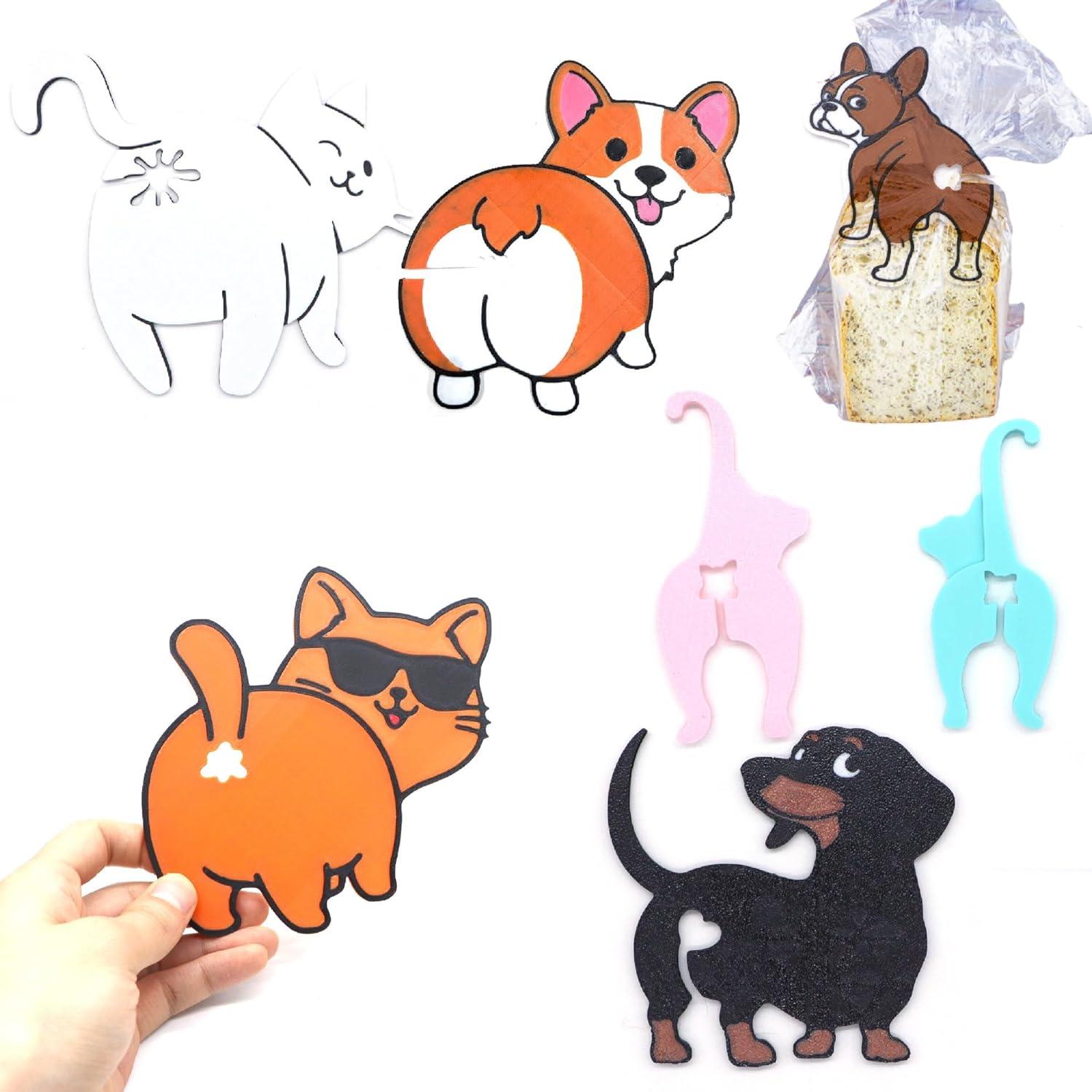 Clips de Pan Divertidos Genérico 3D Gato y Perro