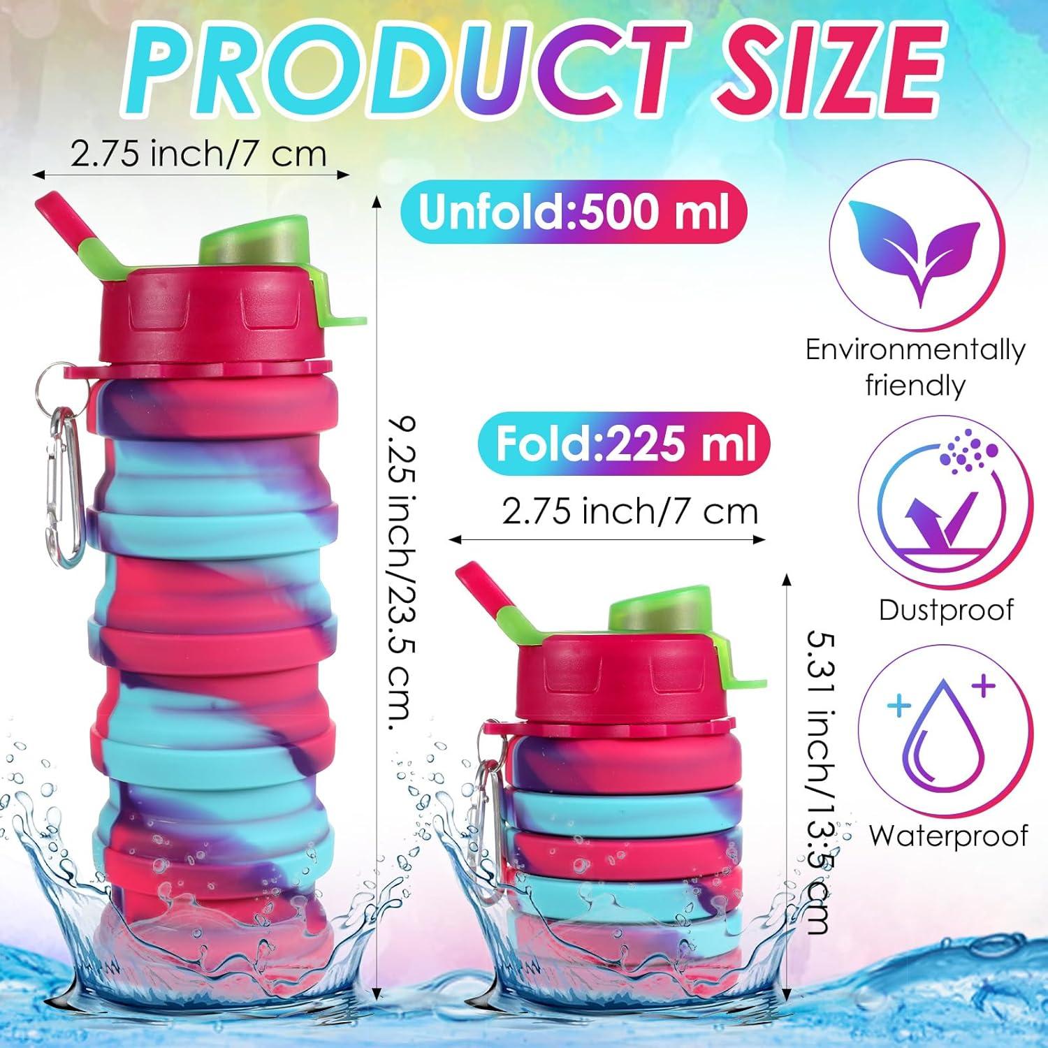Paquete de 5 Botellas de Agua Plegables JOUTYFOR 500 ml Silicona