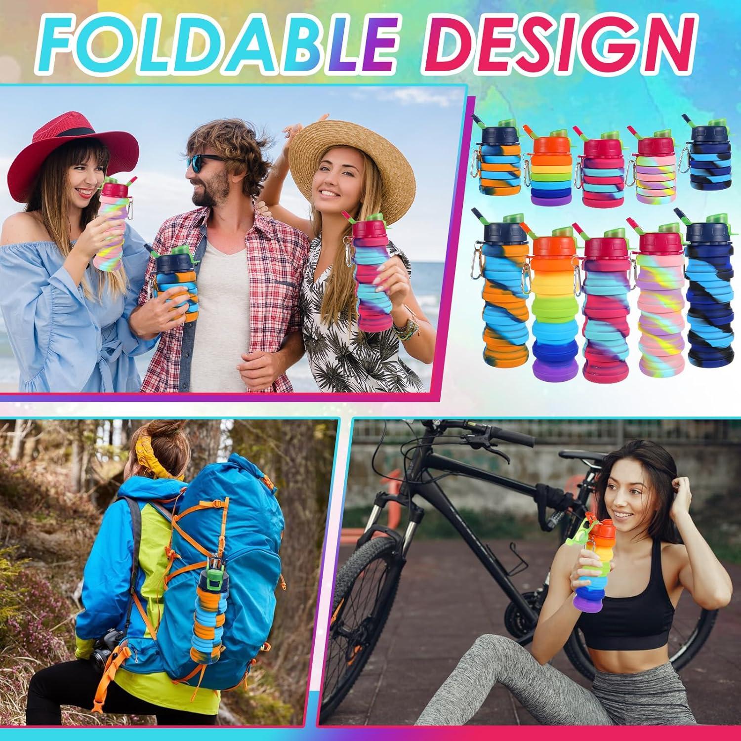 Paquete de 5 Botellas de Agua Plegables JOUTYFOR 500 ml Silicona