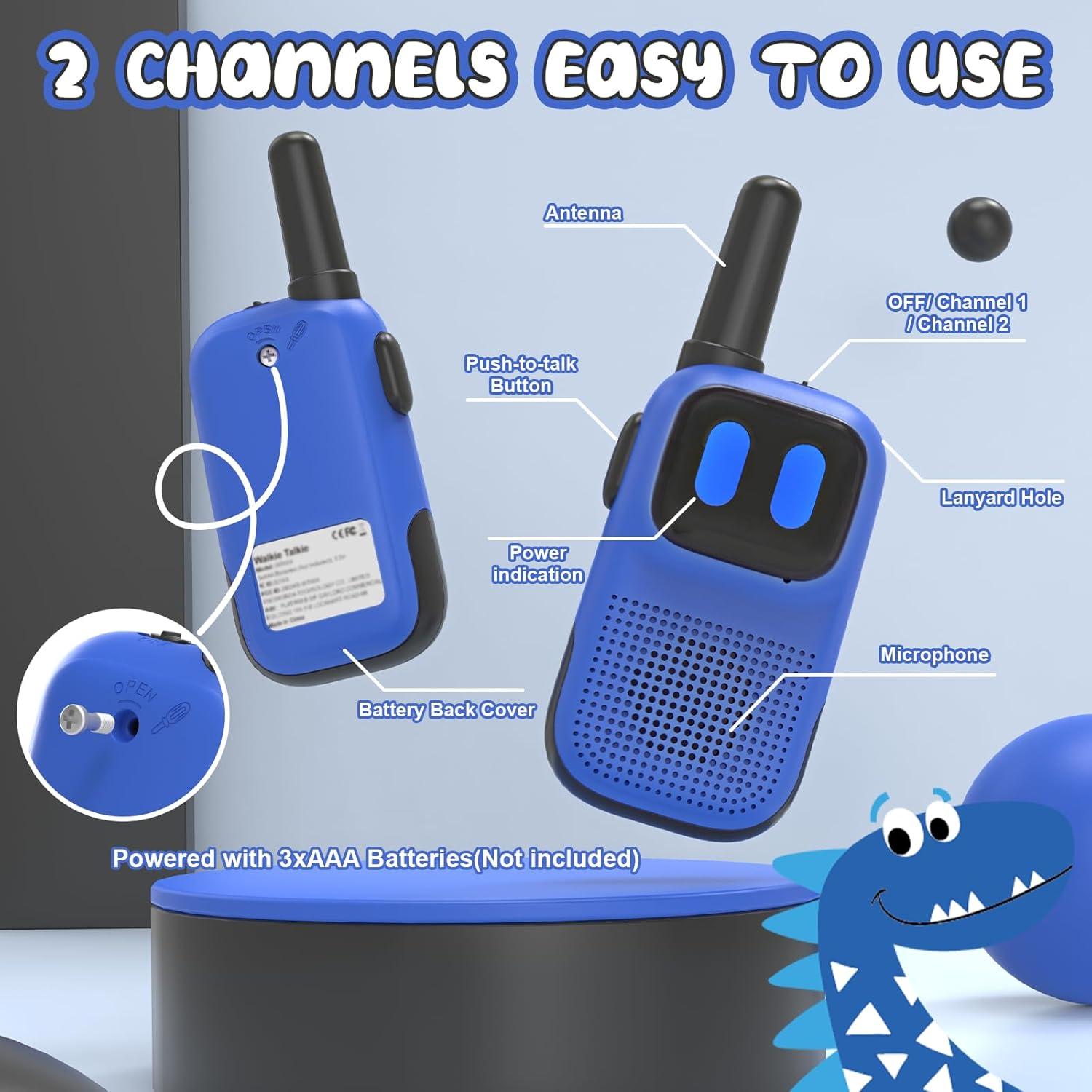 Walkie Talkies para Niños Holiky 1000FT 2 Canales Azul