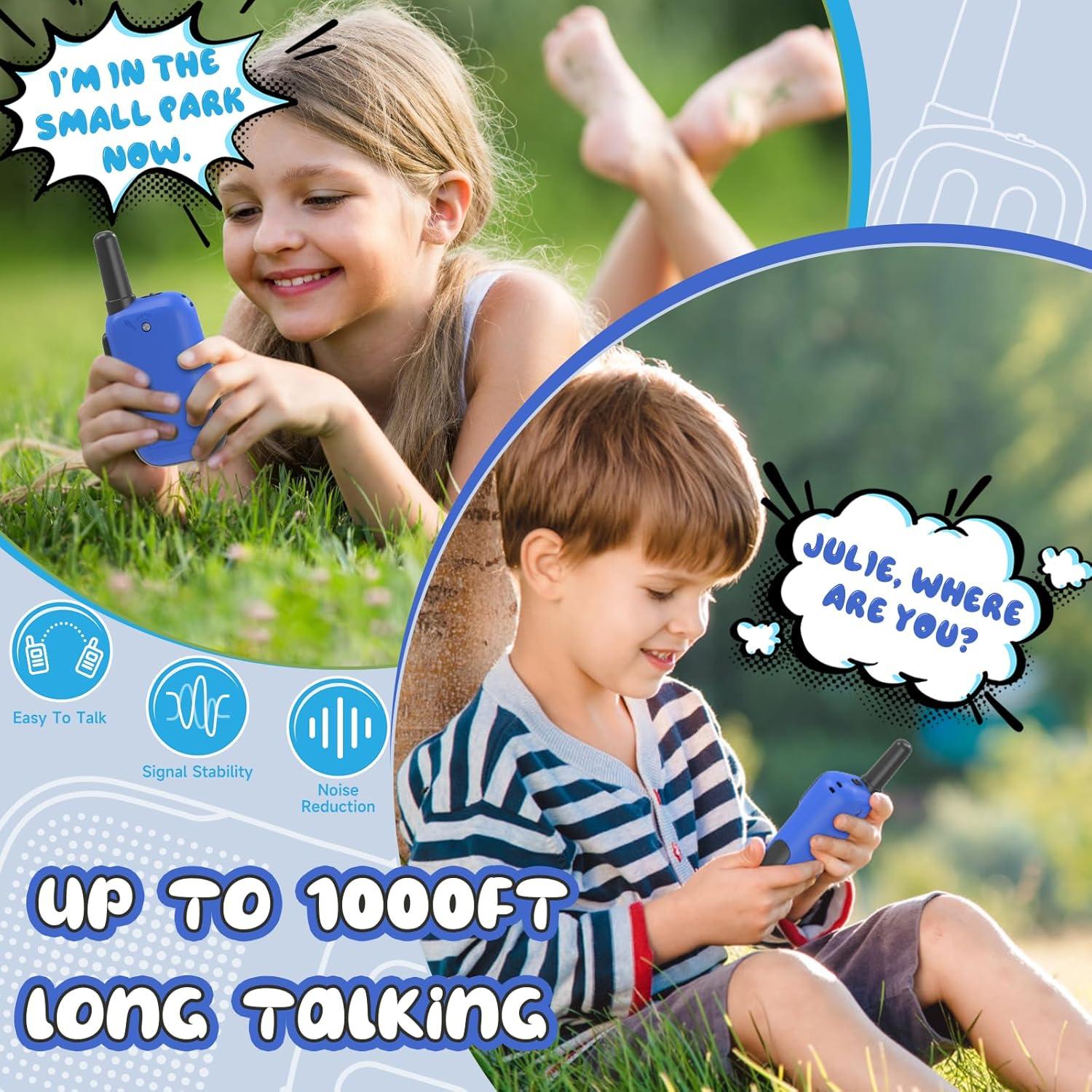 Walkie Talkies para Niños Holiky 1000FT 2 Canales Azul