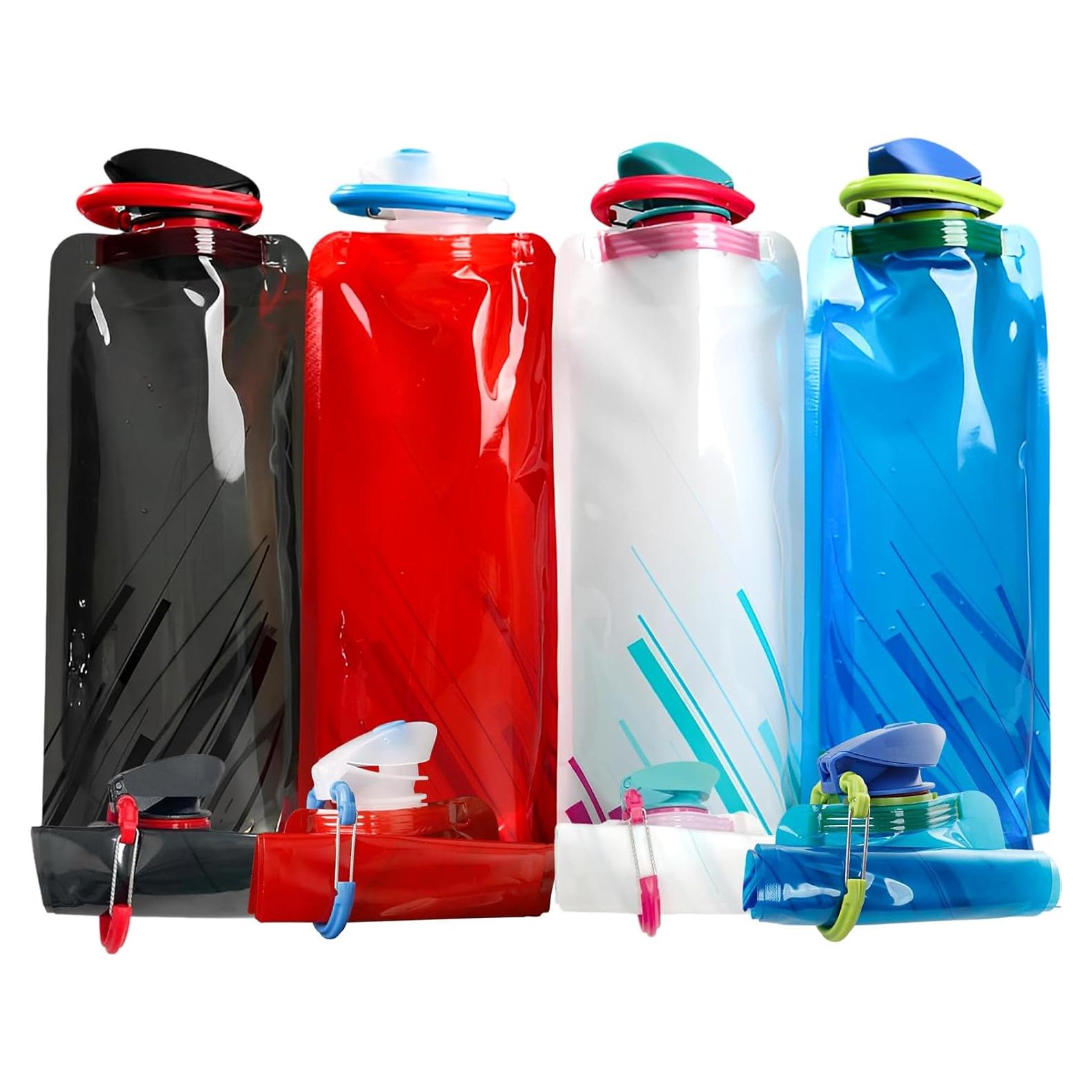 Paquete de 4 Botellas Plegables Mooisco 700 ml para Camping