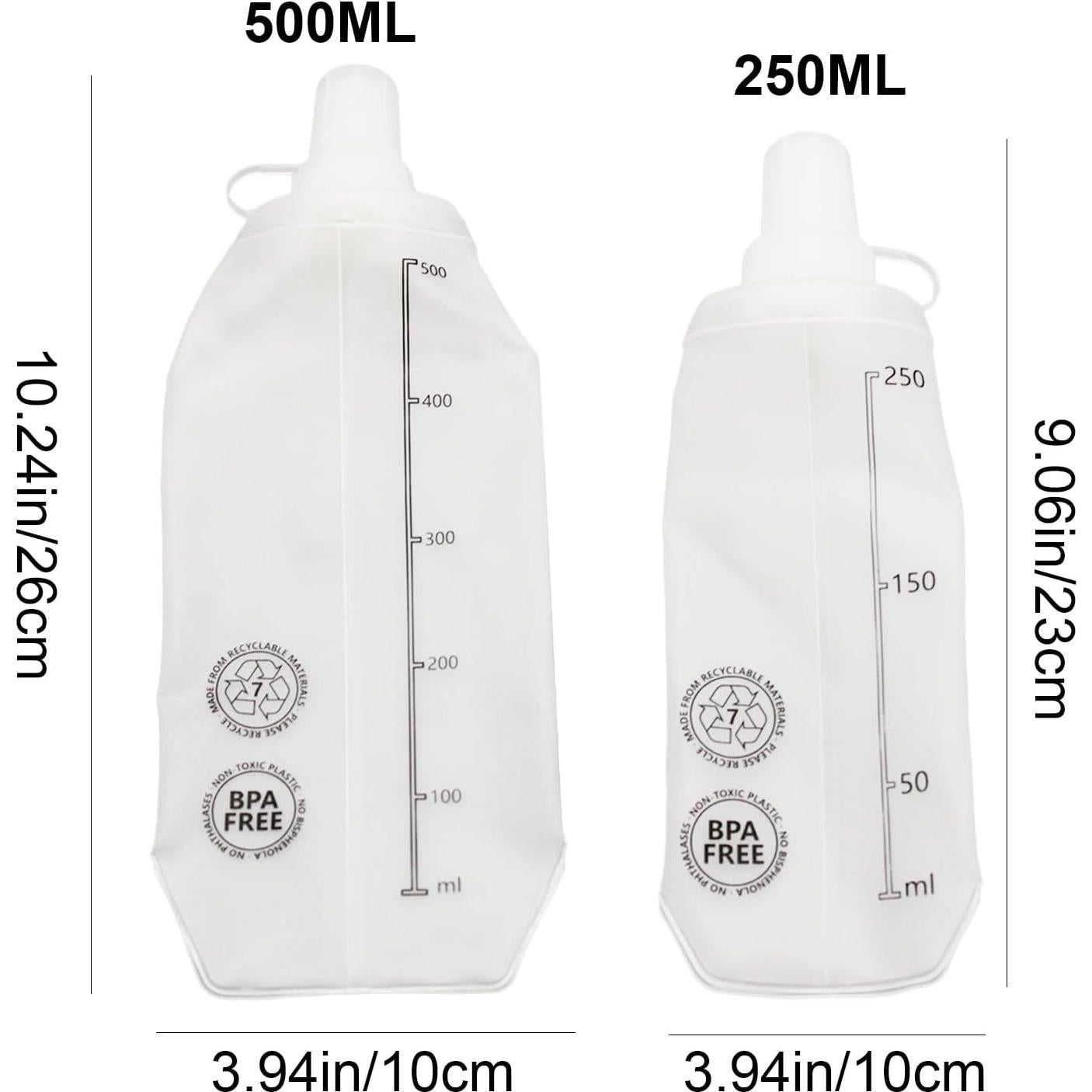 Botella de Agua Suave ISLOYALS 500ml Plegable TPU Blanca