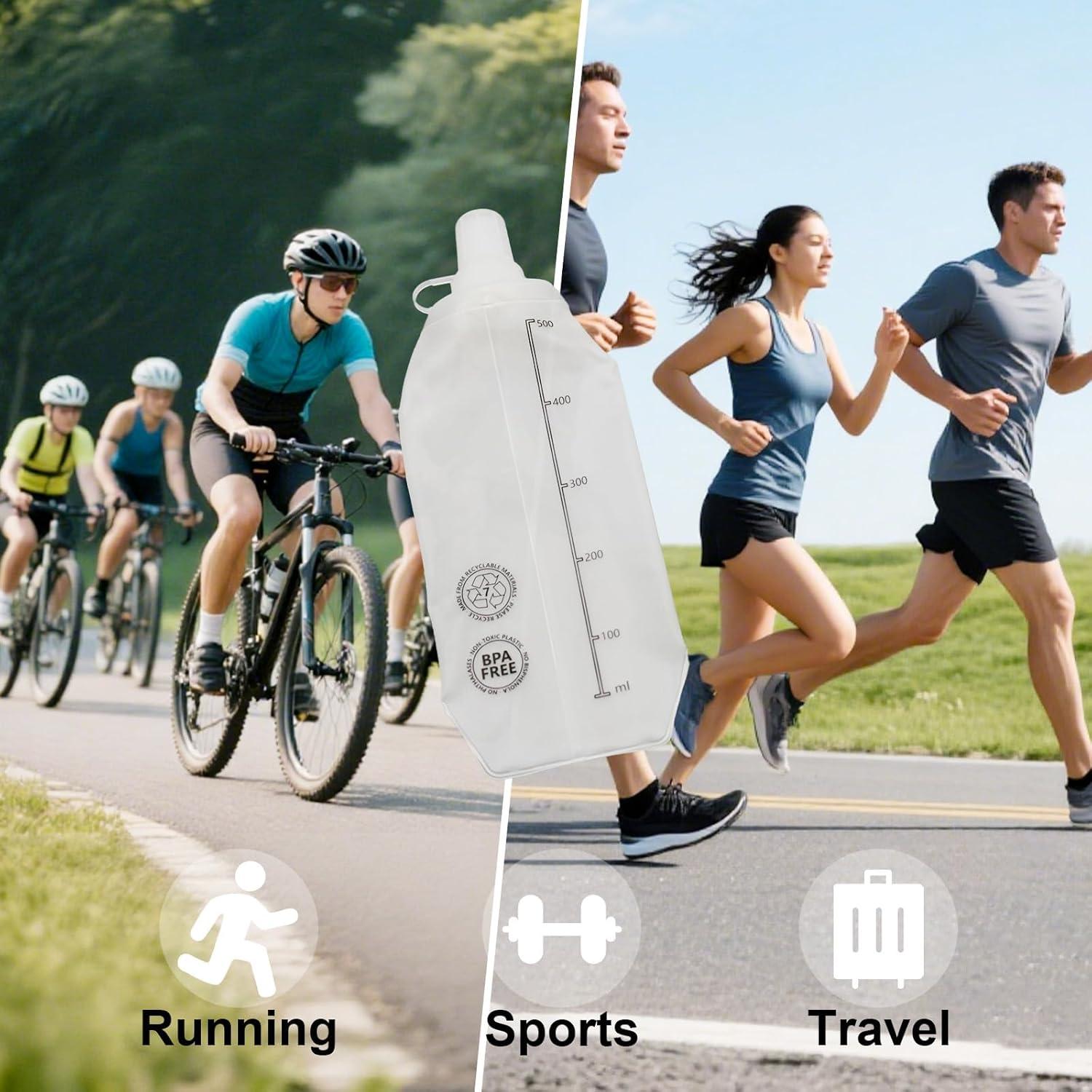 Botella de Agua Suave ISLOYALS 500ml Plegable TPU Blanca