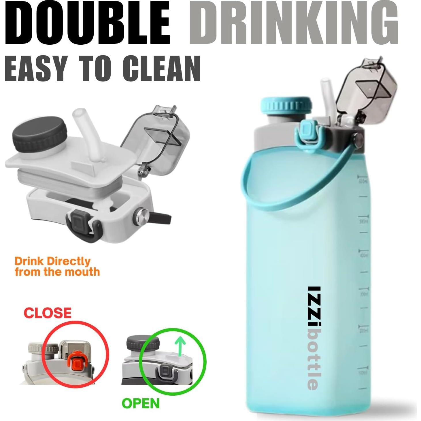 Botella Plegable de Silicona IZZIbottle 600ml Azul Libre BPA