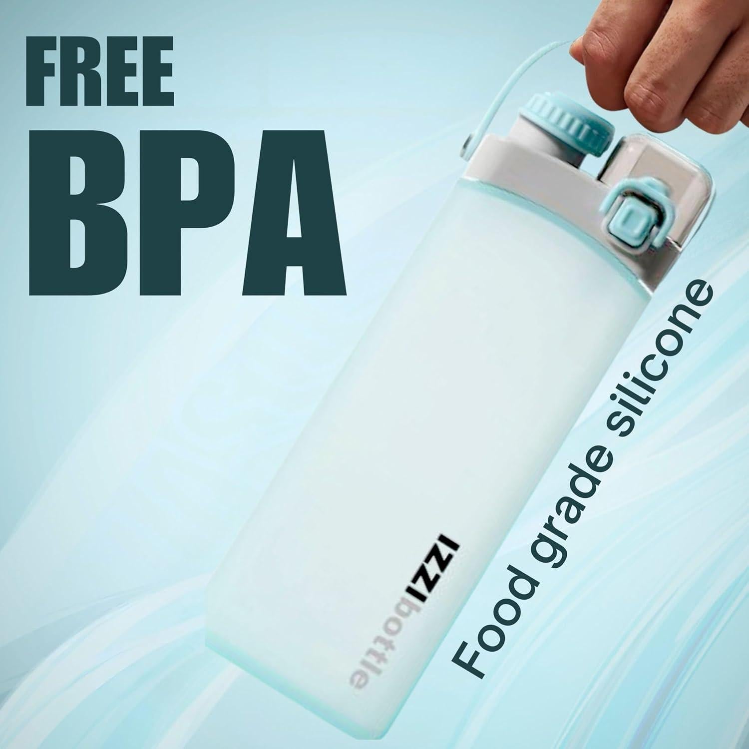 Botella Plegable de Silicona IZZIbottle 600ml Azul Libre BPA