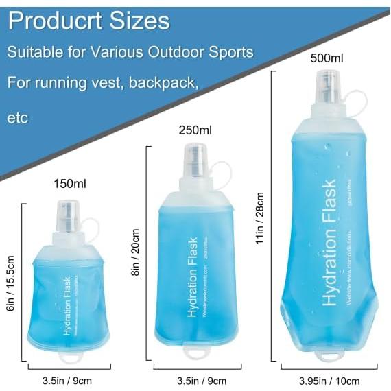 Botella de Agua Plegable CLINTT 500ml Azul TPU Reutilizable