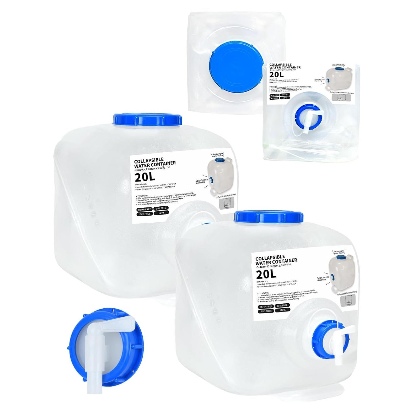 Contenedor de Agua Colapsable BEOZINZ 20 Litros con Grifo