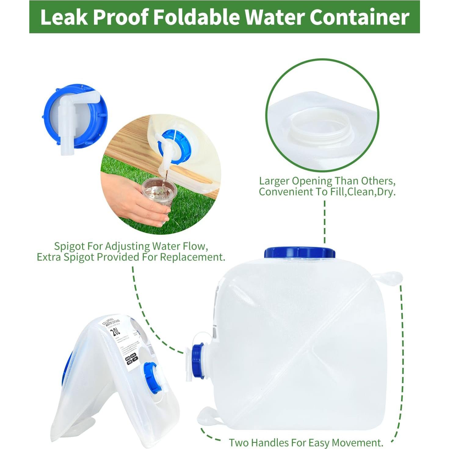 Contenedor de Agua Colapsable BEOZINZ 20 Litros con Grifo