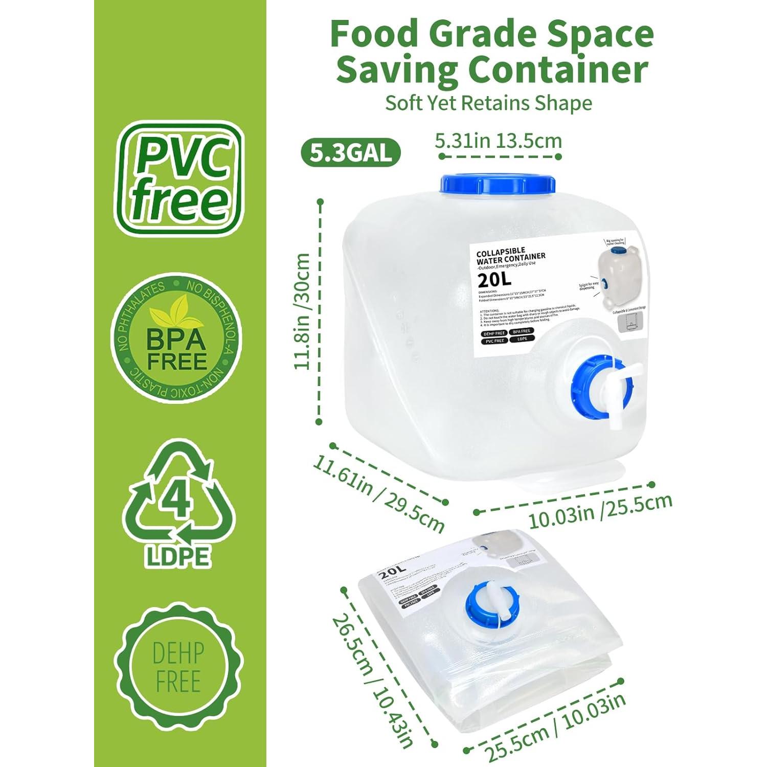 Contenedor de Agua Colapsable BEOZINZ 20 Litros con Grifo