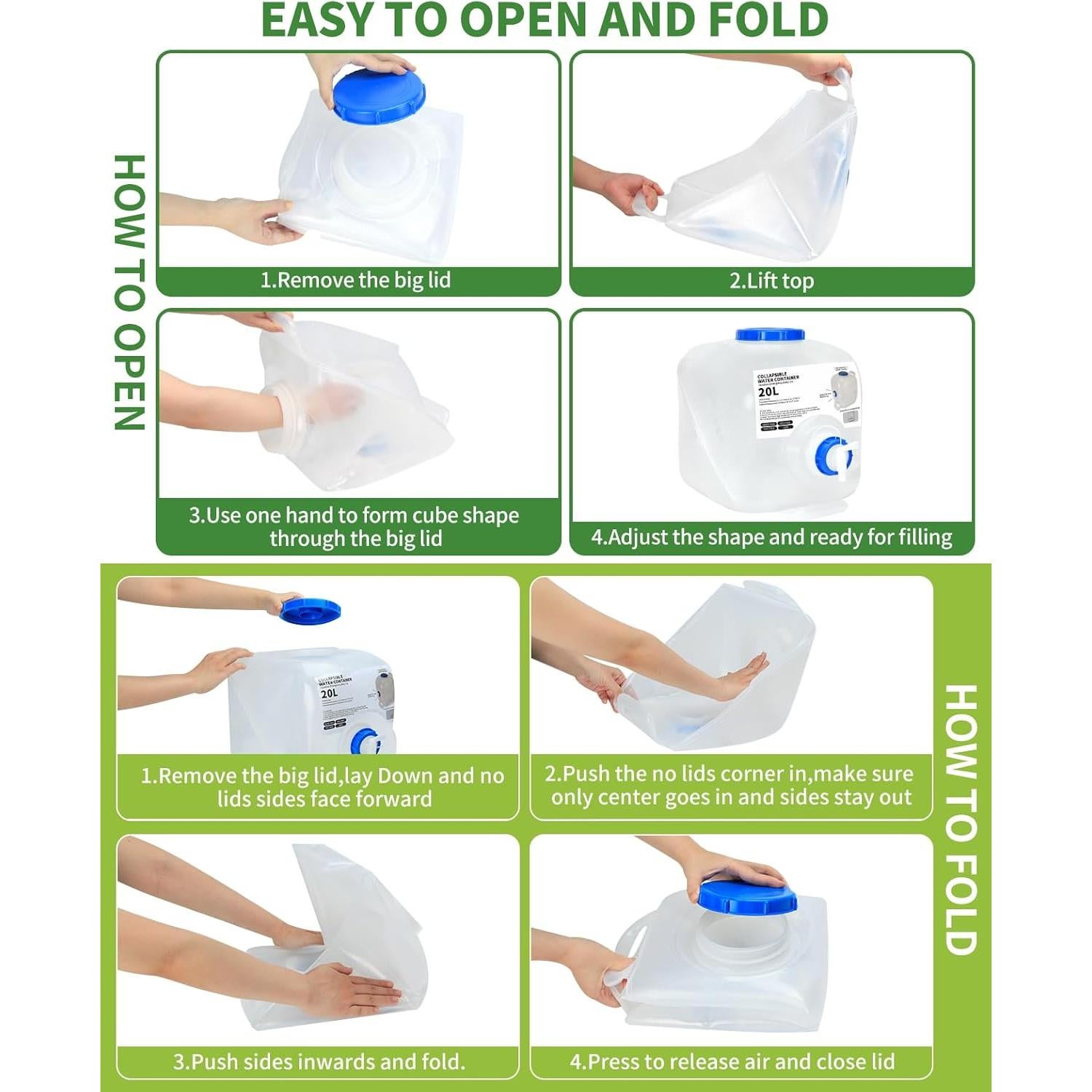 Contenedor de Agua Colapsable BEOZINZ 20 Litros con Grifo