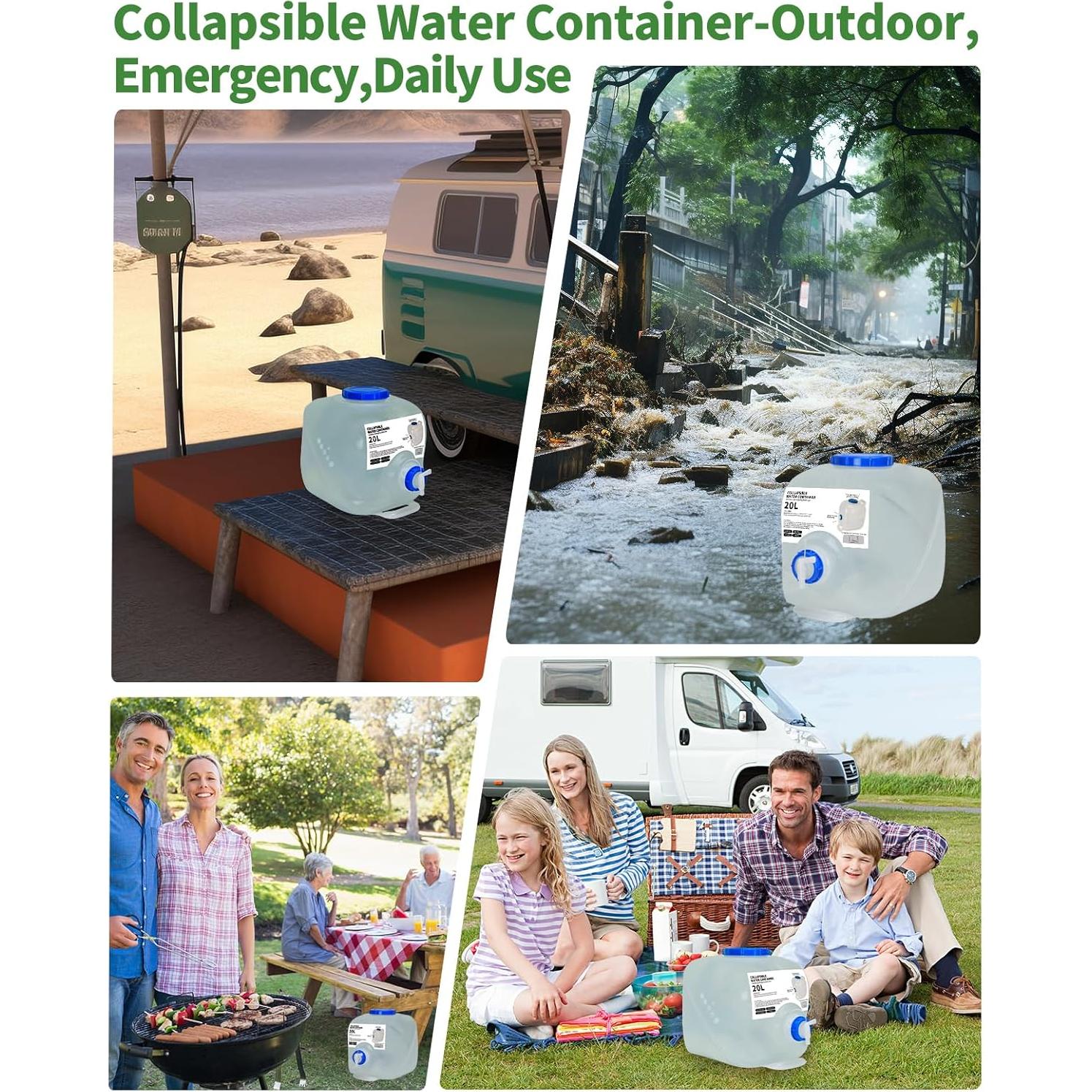 Contenedor de Agua Colapsable BEOZINZ 20 Litros con Grifo