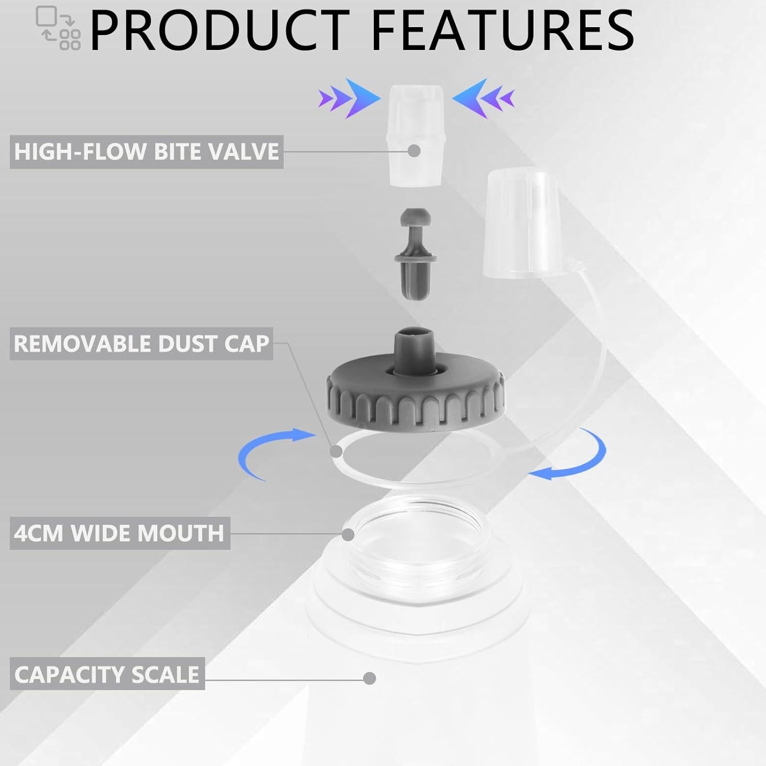 Botella de Agua Plegable SKIDAY 500ml Libre de BPA Blanca