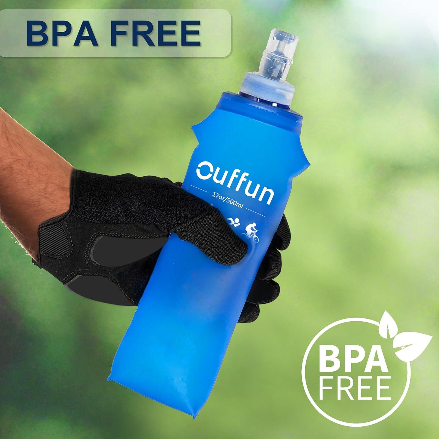 Paquete de 2 Botellas de Agua Suave Ouffun 500ml Colapsables