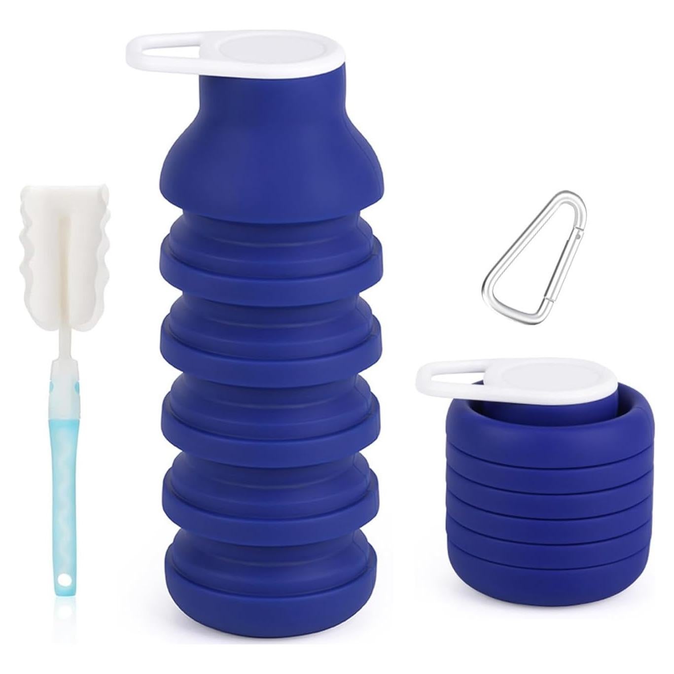 Botella de Agua Plegable BMLFOH 600ml Azul Oscuro - BPA Free