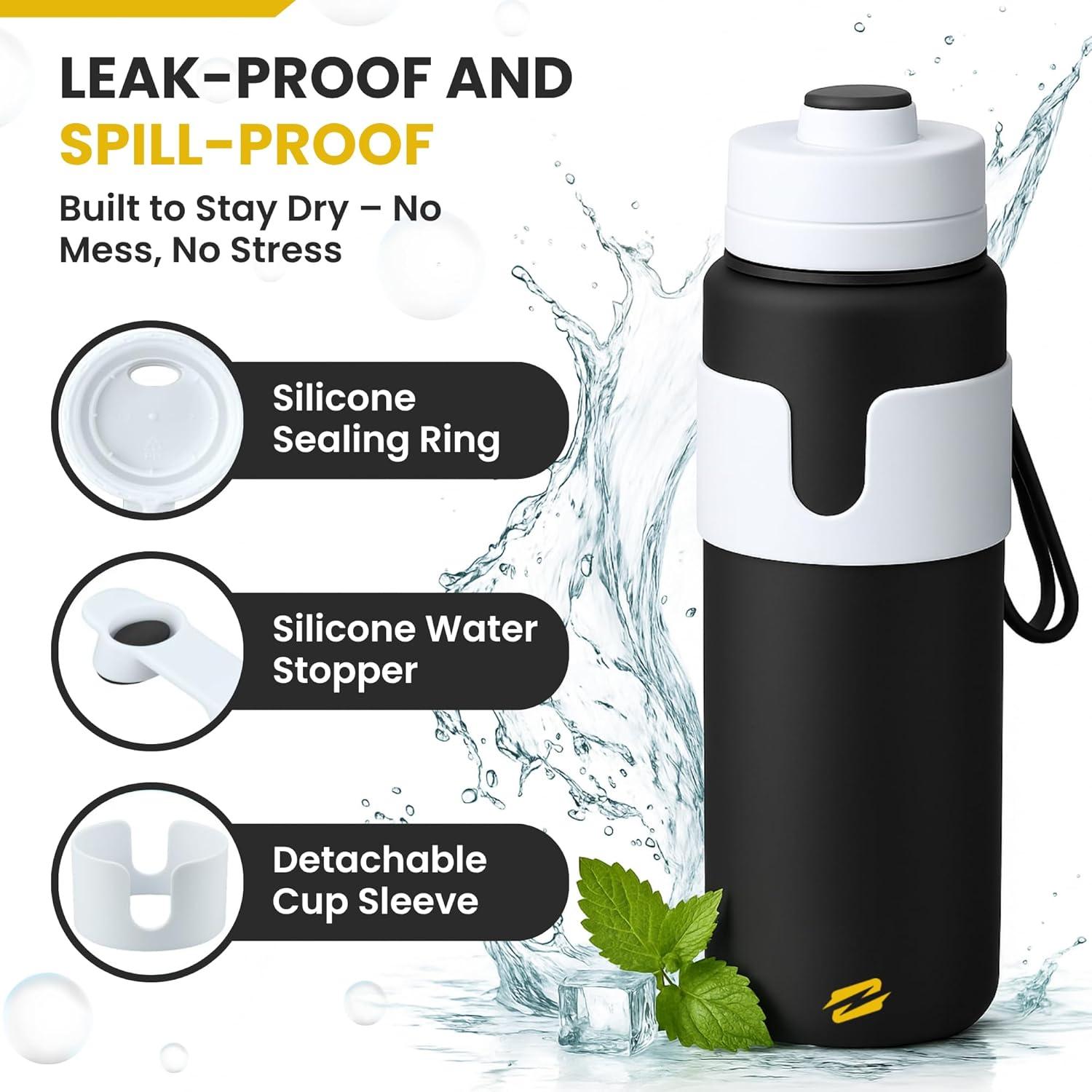 Botella de Agua Plegable Lumabelt 0.77L Silicona BPA Libre