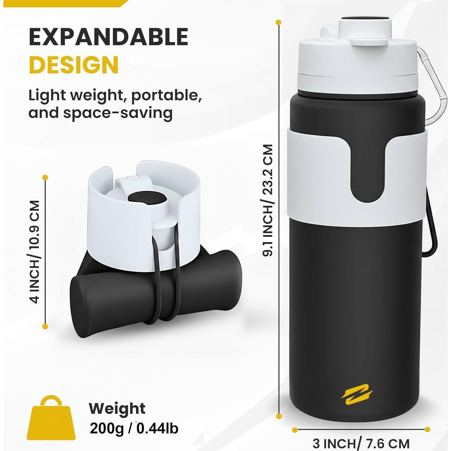 Botella de Agua Plegable Lumabelt 0.77L Silicona BPA Libre