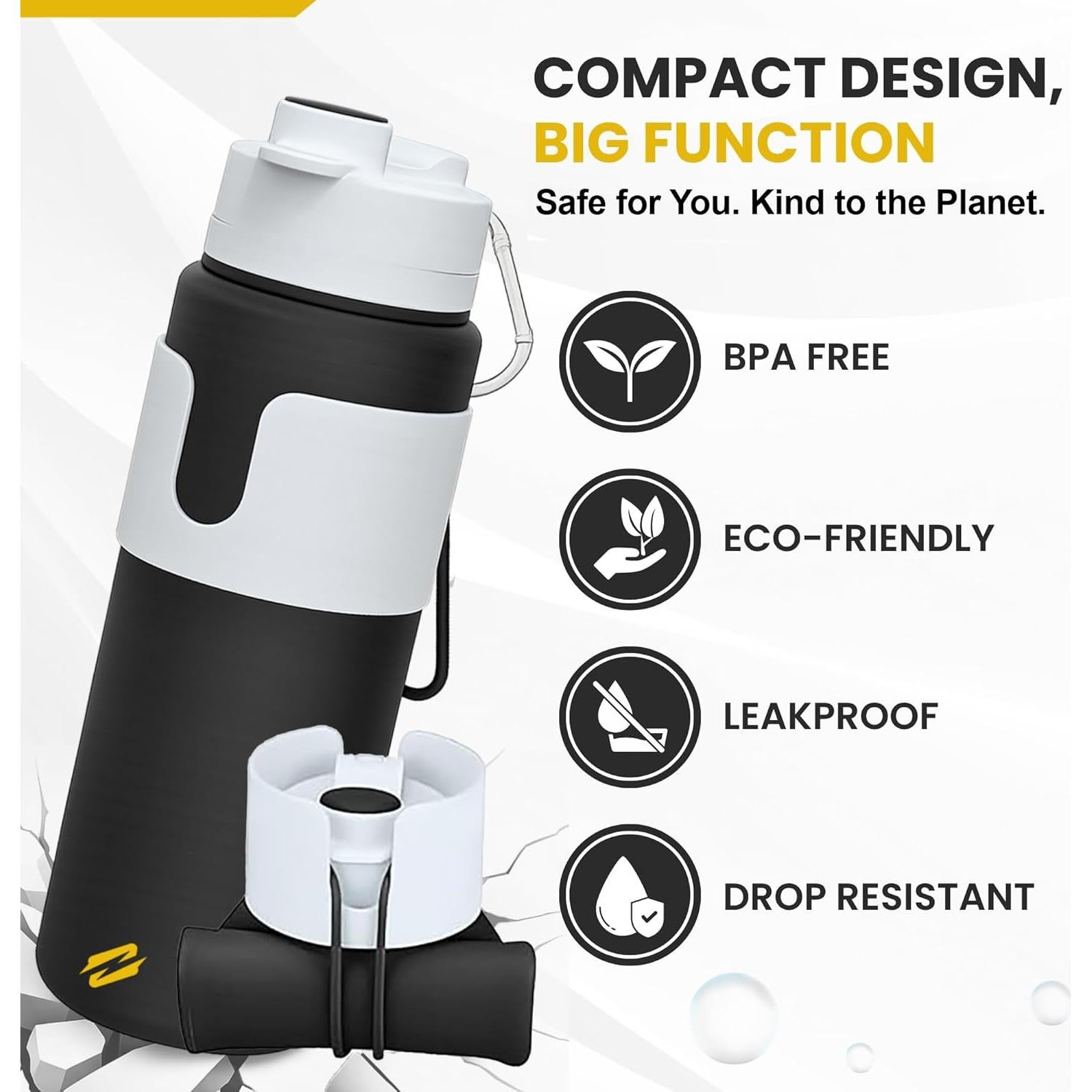 Botella de Agua Plegable Lumabelt 0.77L Silicona BPA Libre