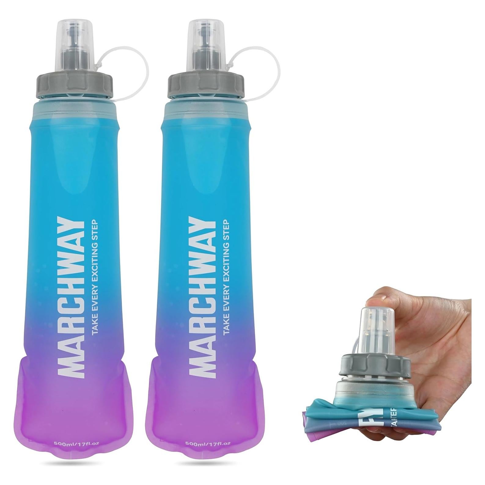 Botella de Agua Colapsable MARCHWAY 300ml Azul Púrpura