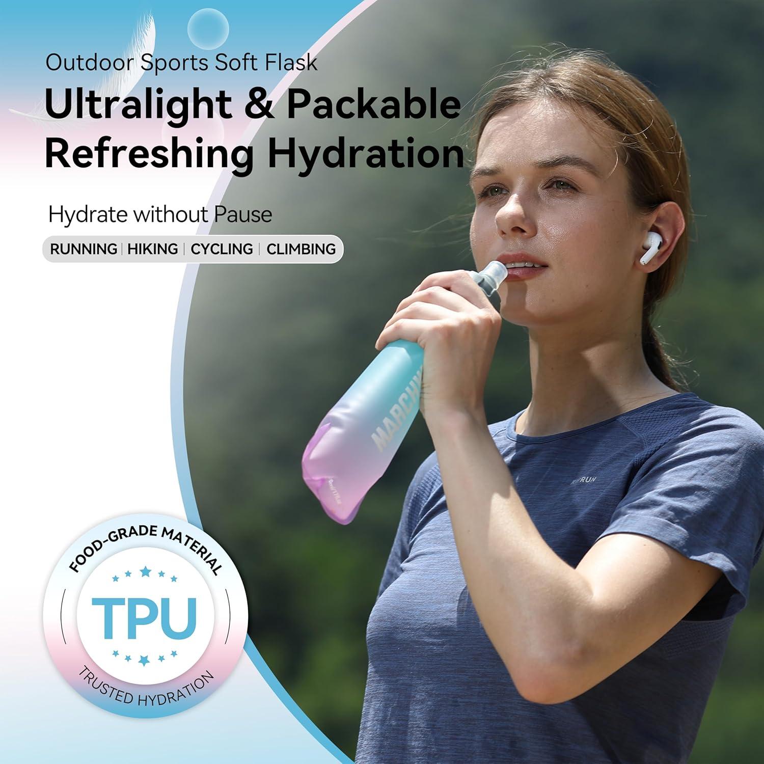 Botella de Agua Colapsable MARCHWAY 300ml Azul Púrpura