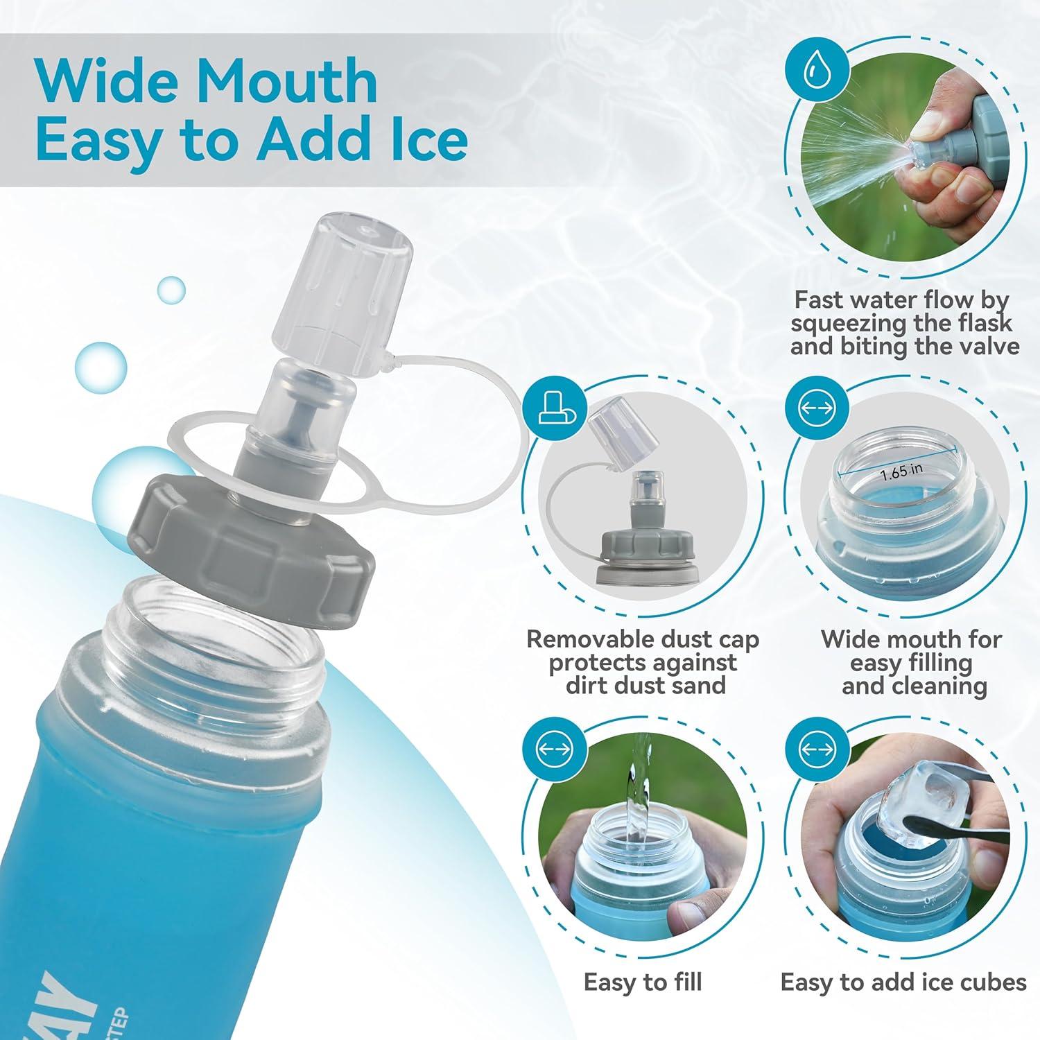 Botella de Agua Colapsable MARCHWAY 300ml Azul Púrpura