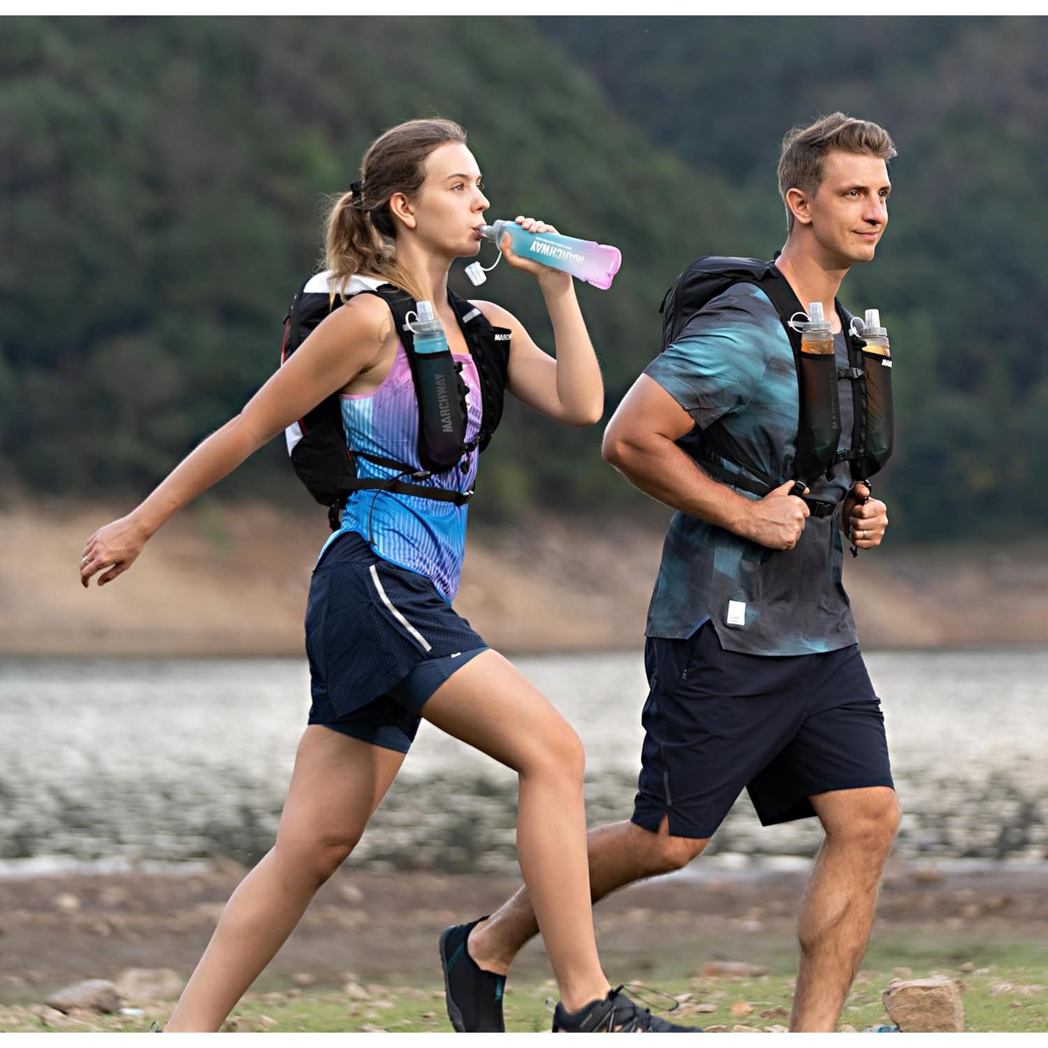 Botella de Agua Colapsable MARCHWAY 300ml Azul Púrpura