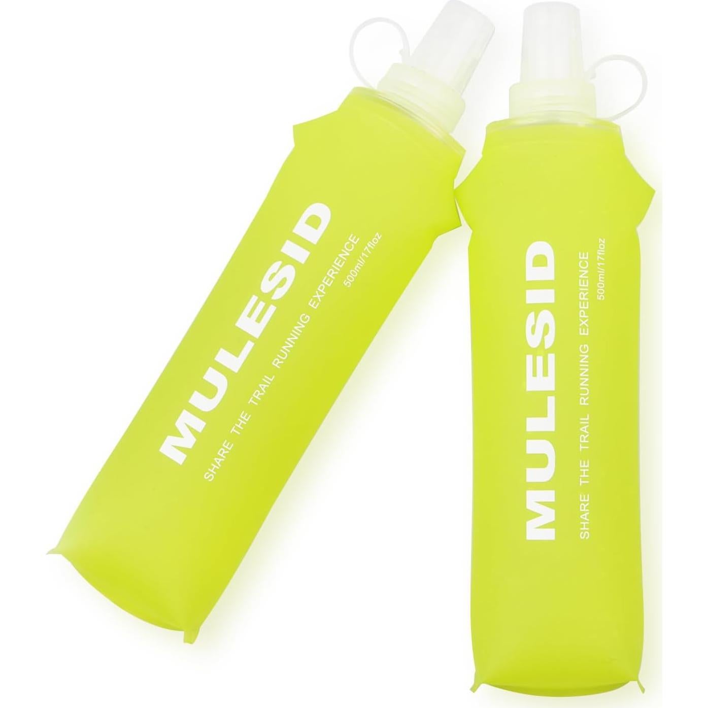 Botellas de Agua Plegables MULESID 500ml para Correr - 2 Unidades