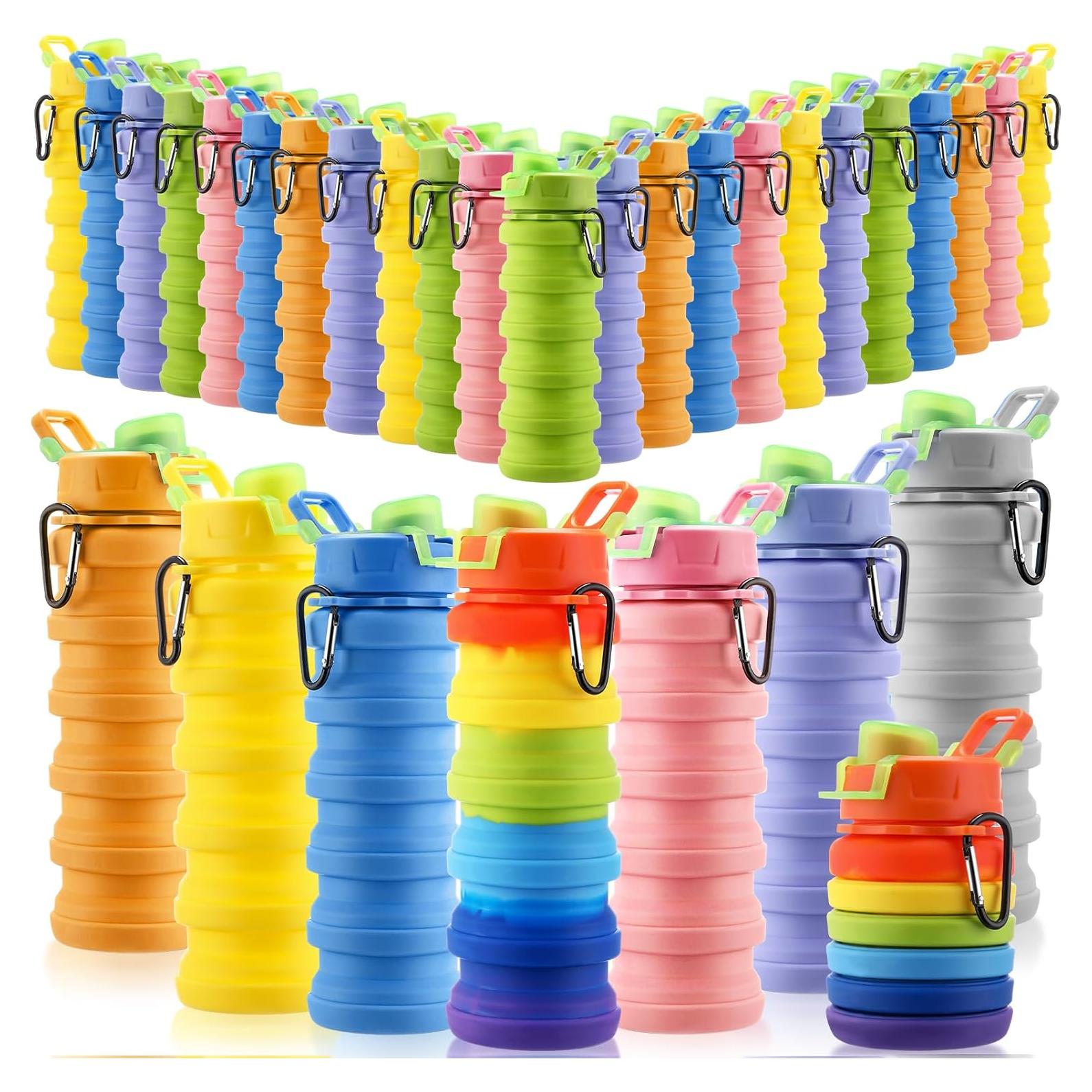 30 Botellas de Agua Plegables Sunnyray 500ml Silicona Colorida