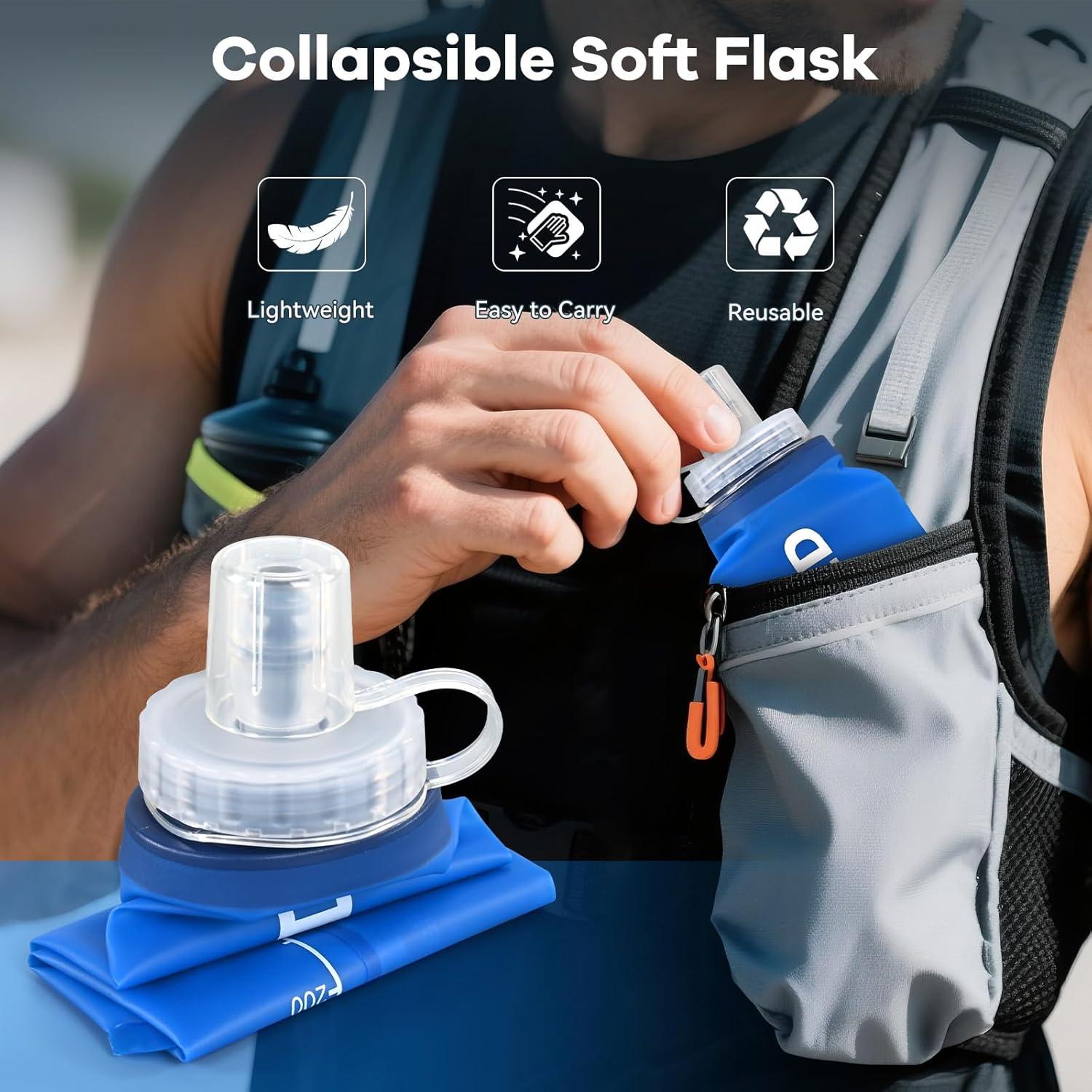 Botellas de Agua Plegables WEMEET 500ml 2Pack Libre de BPA