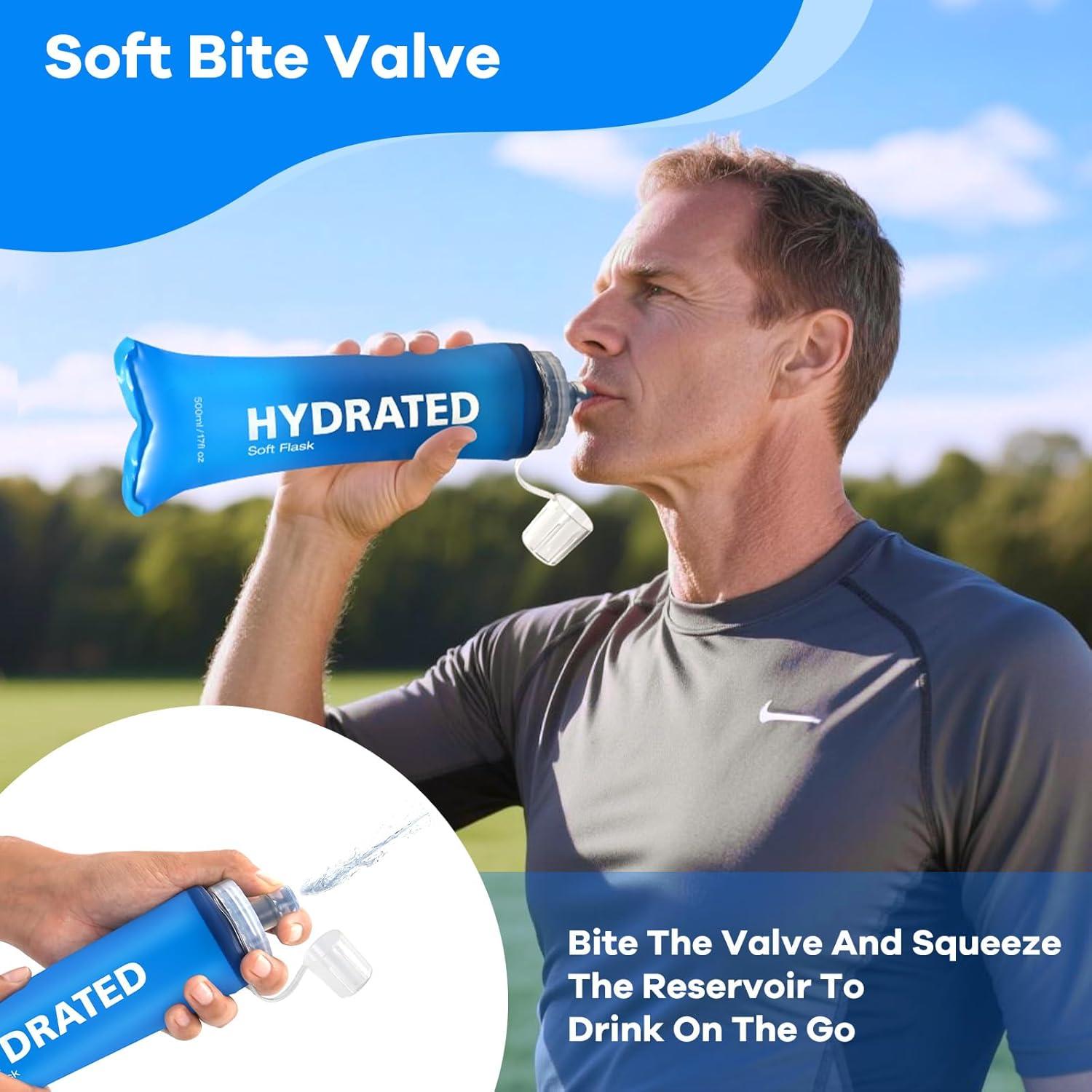 Botellas de Agua Plegables WEMEET 500ml 2Pack Libre de BPA