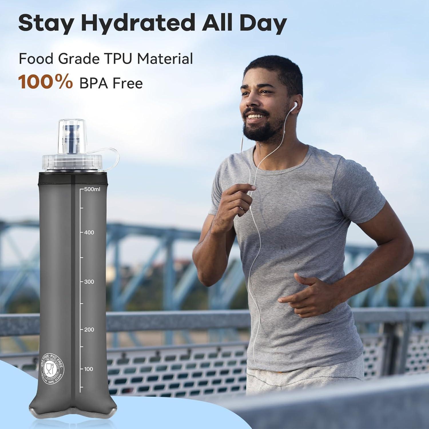 Botellas de Agua Plegables WEMEET 500ml 2Pack Libre de BPA