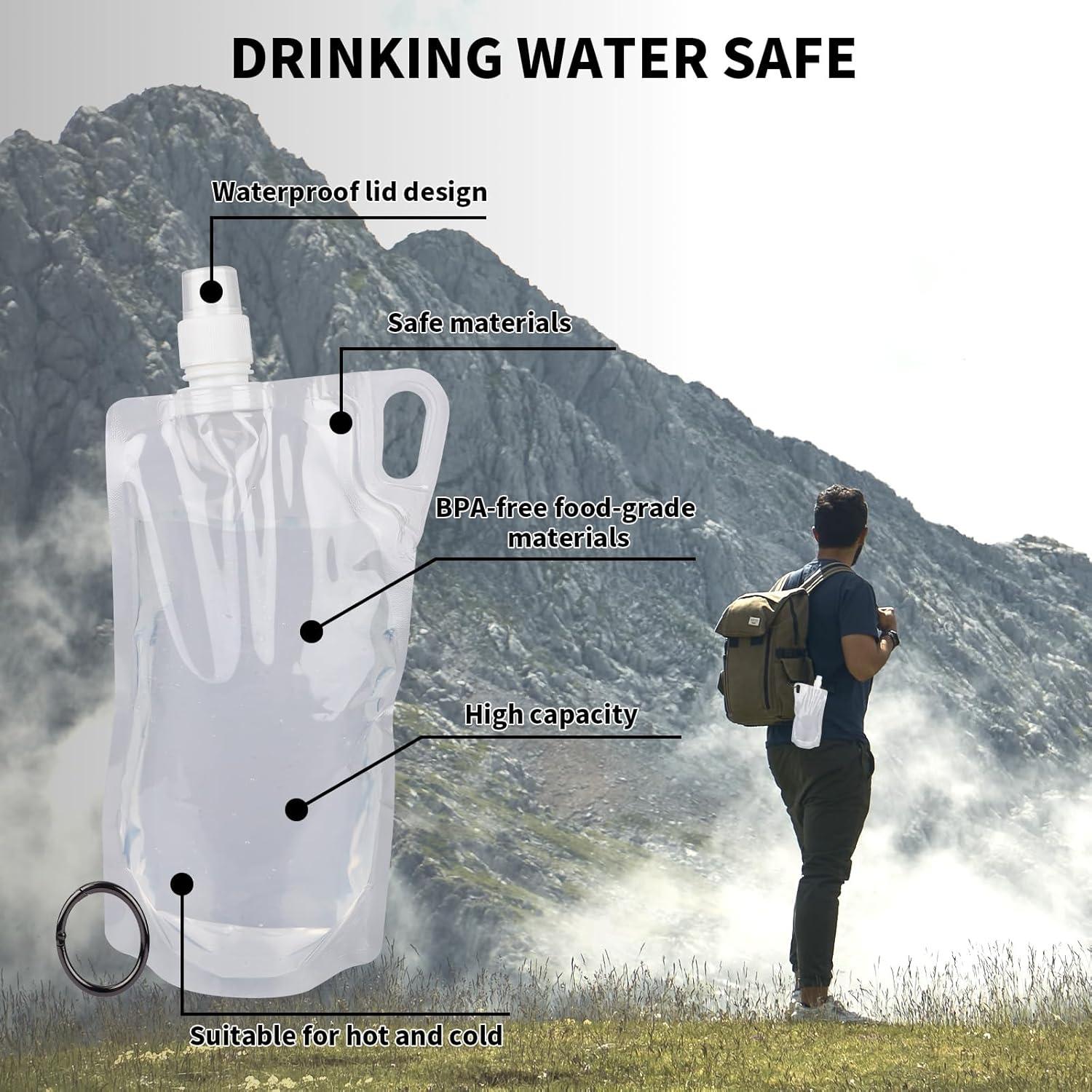 5 Botellas de Agua Plegables 1L Gosknor para Senderismo