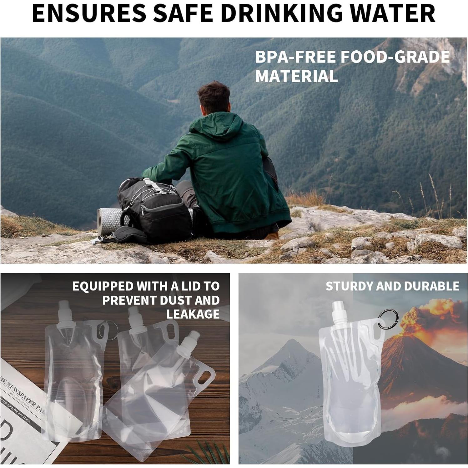 5 Botellas de Agua Plegables 1L Gosknor para Senderismo